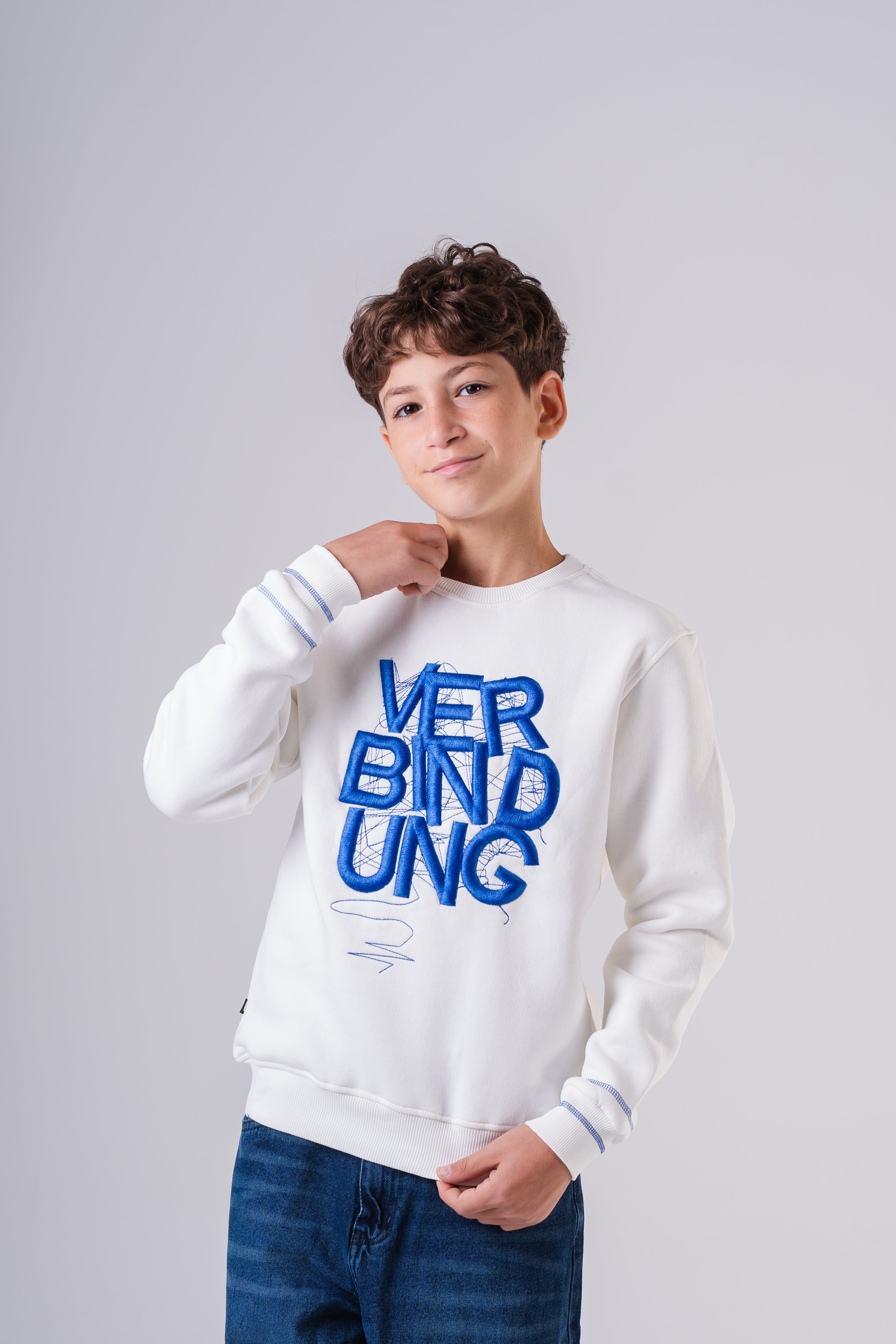 Boy's Crewneck Sweatshirt with  Embroidery