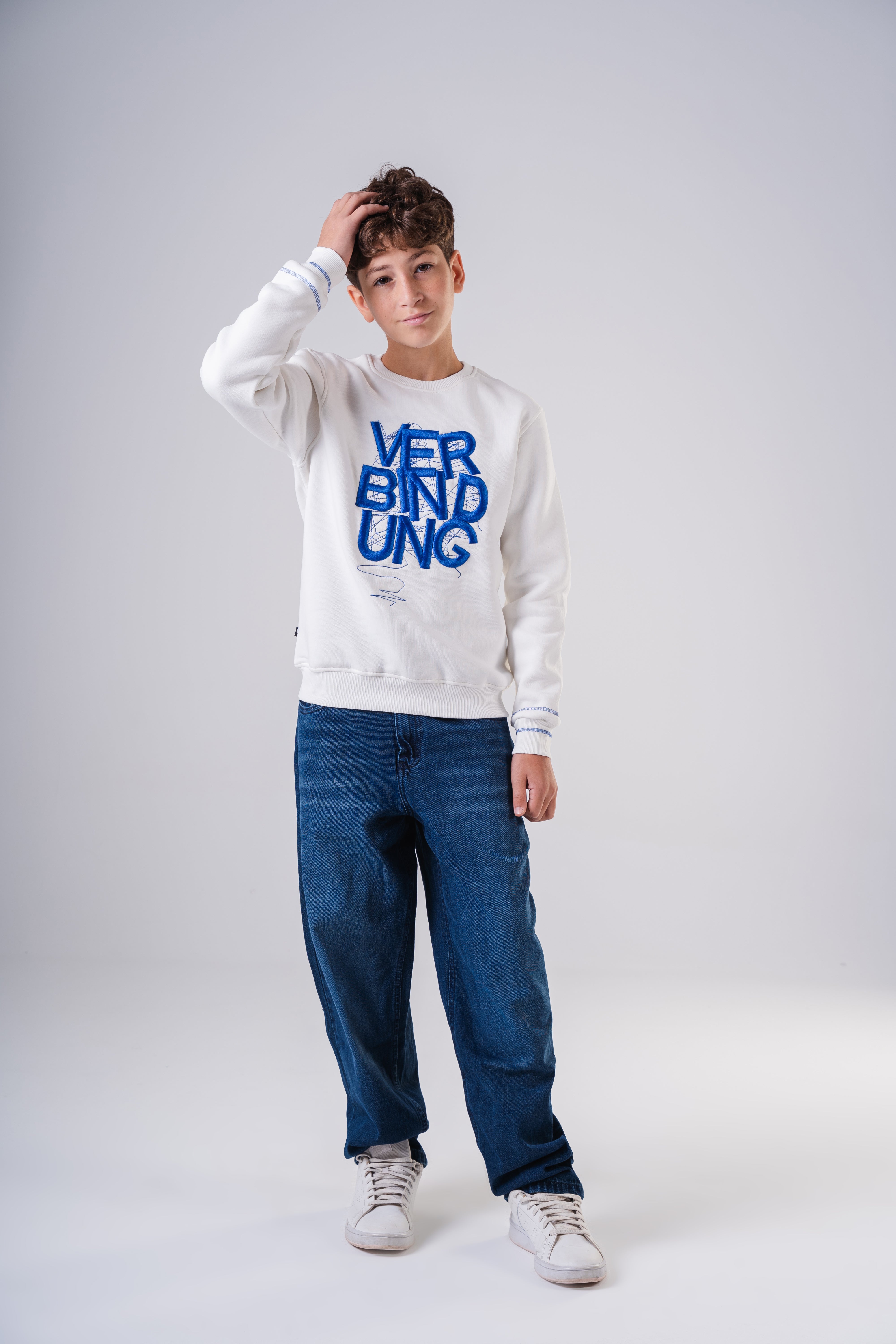 Boy's Crewneck Sweatshirt with  Embroidery
