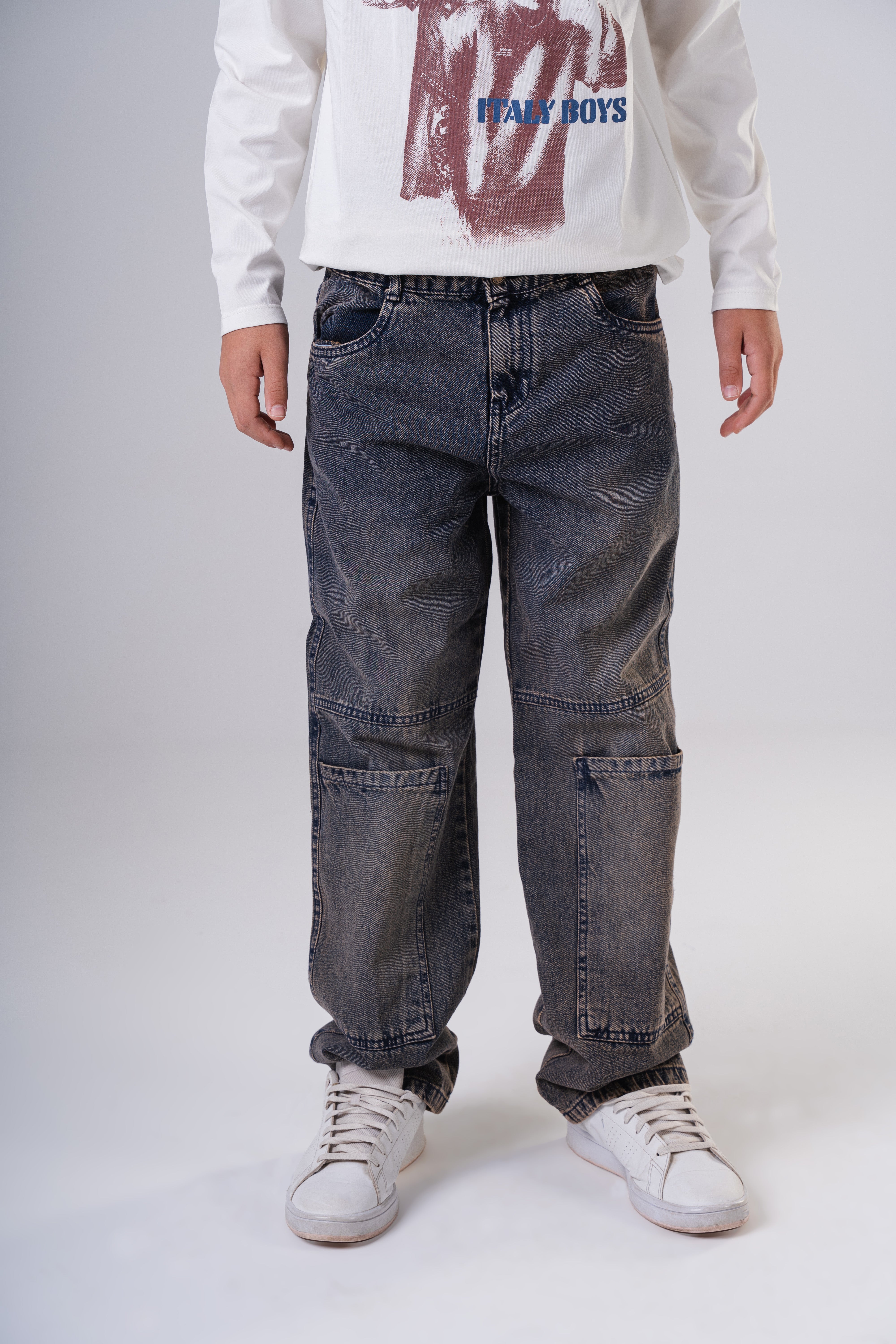 Boy's Baggy Denim Jeans With Pockets