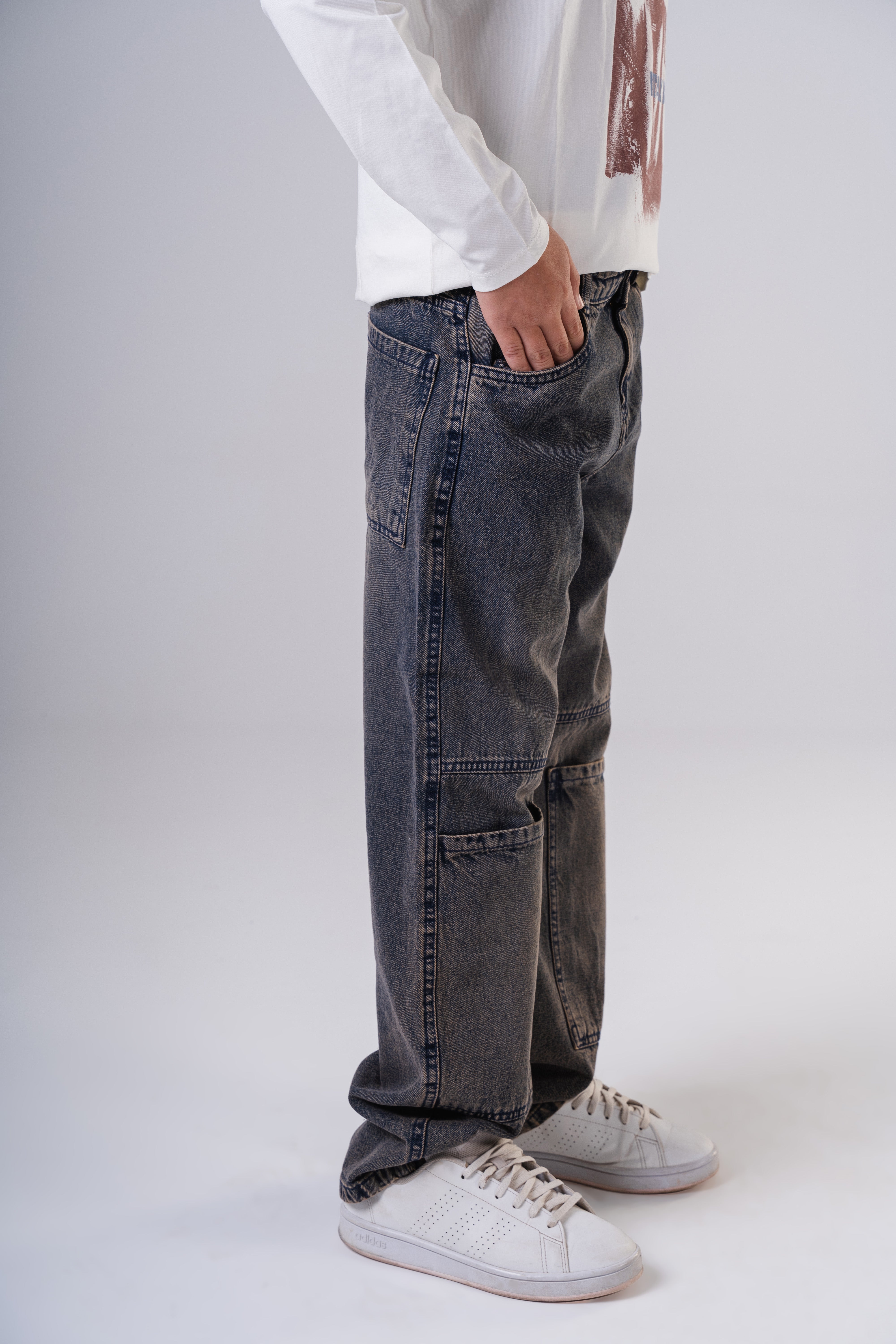 Boy's Baggy Denim Jeans With Pockets