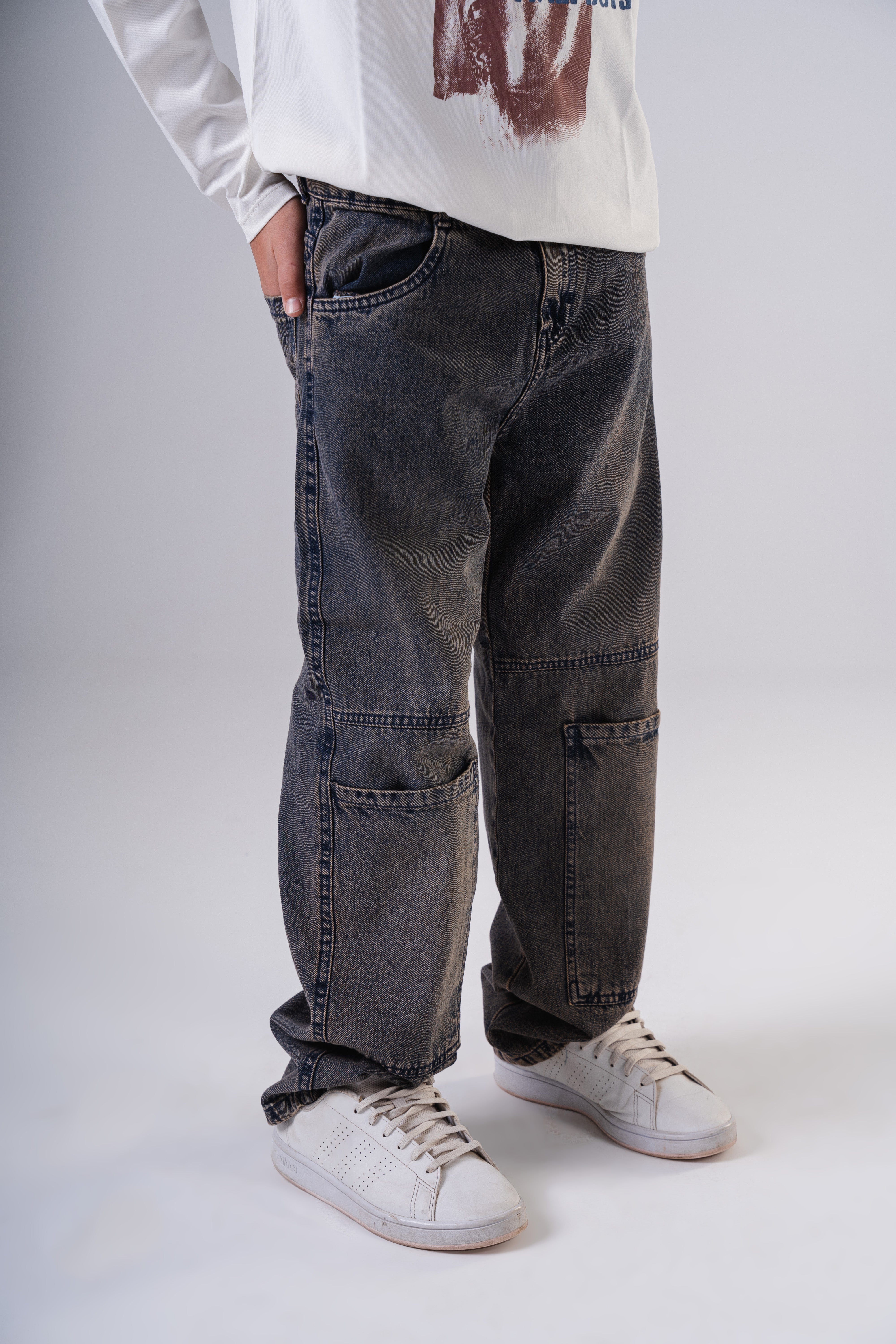 Boy's Baggy Denim Jeans With Pockets