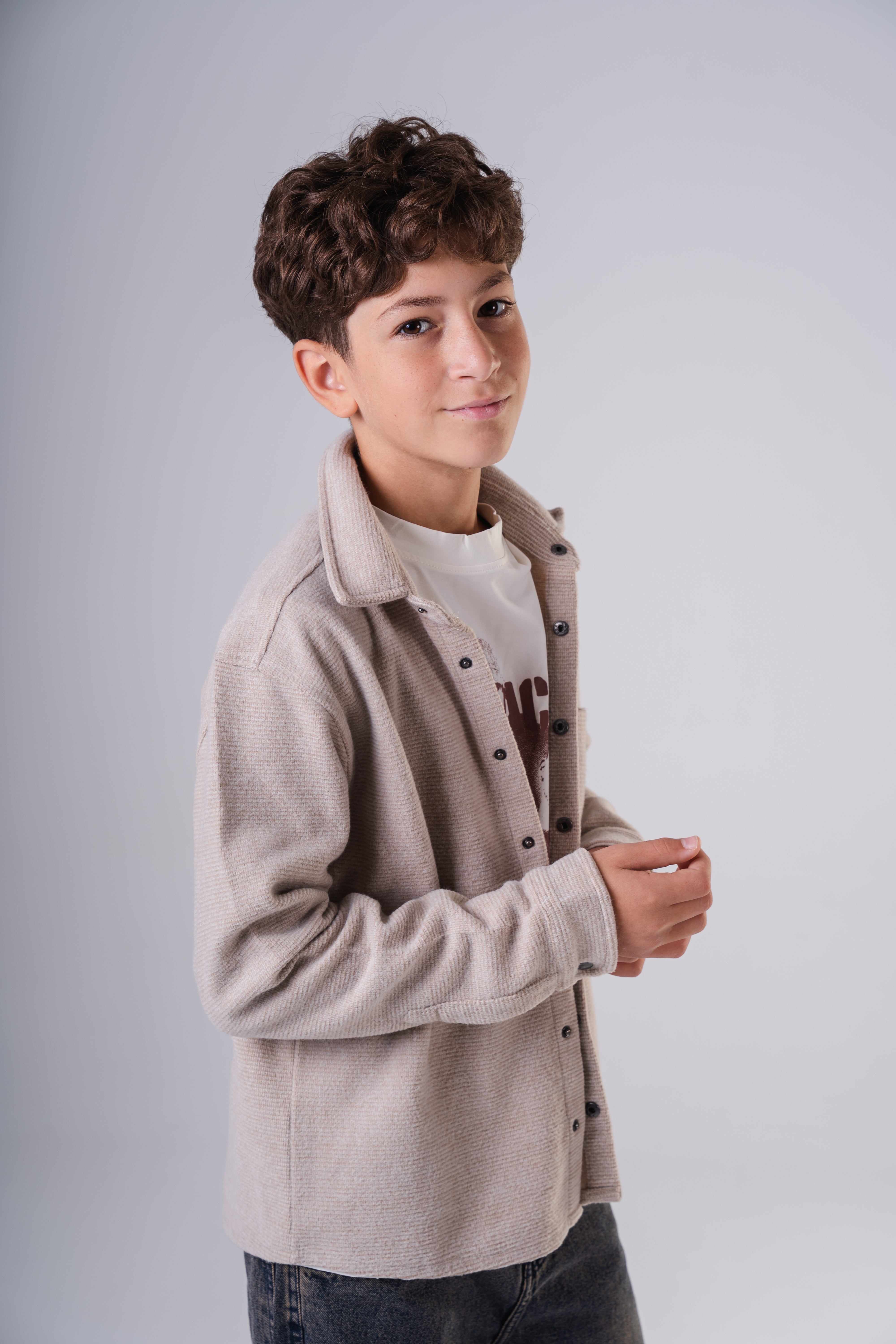 Comfort-Fit Waffle Knit Button-Up Shirt