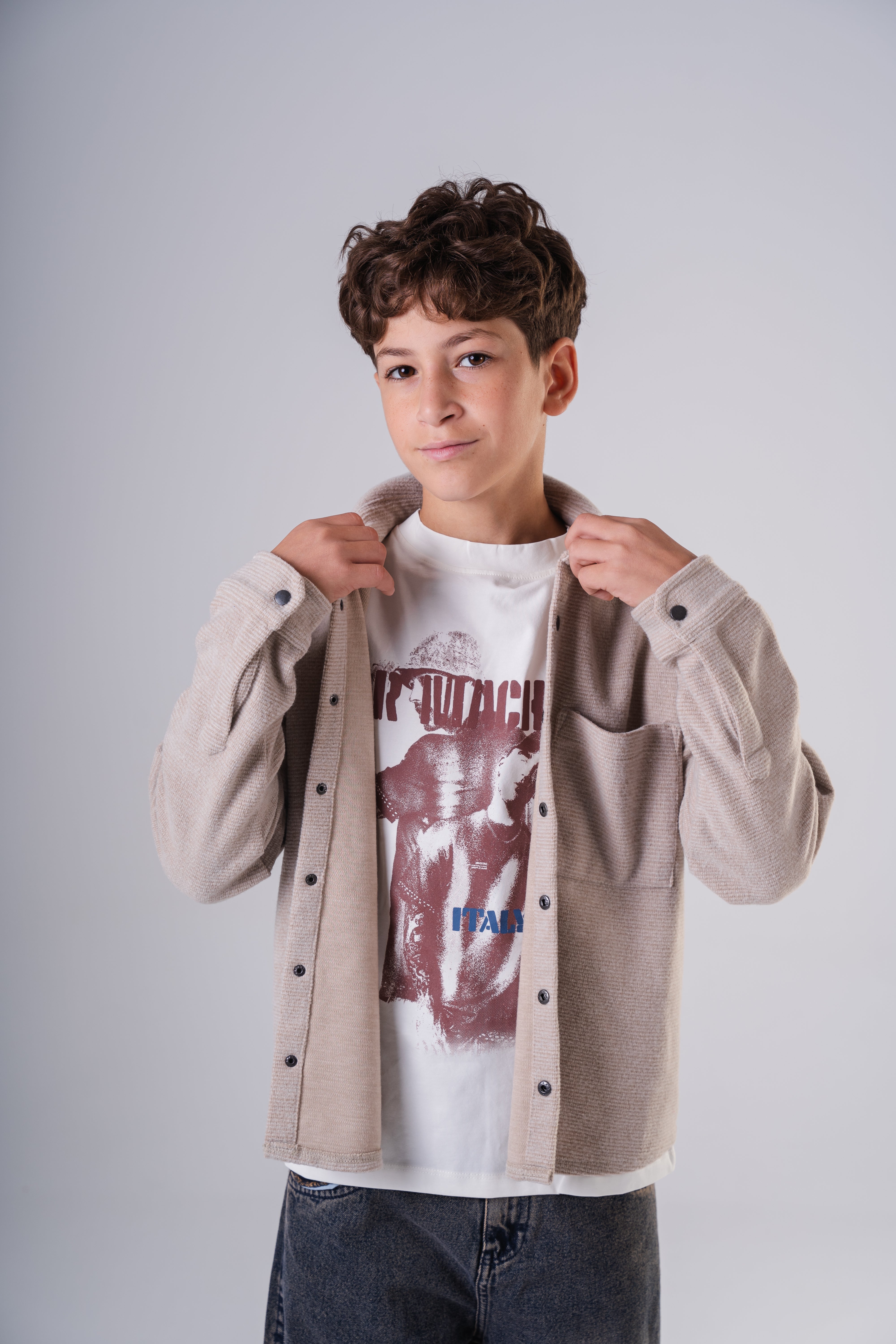 Comfort-Fit Waffle Knit Button-Up Shirt