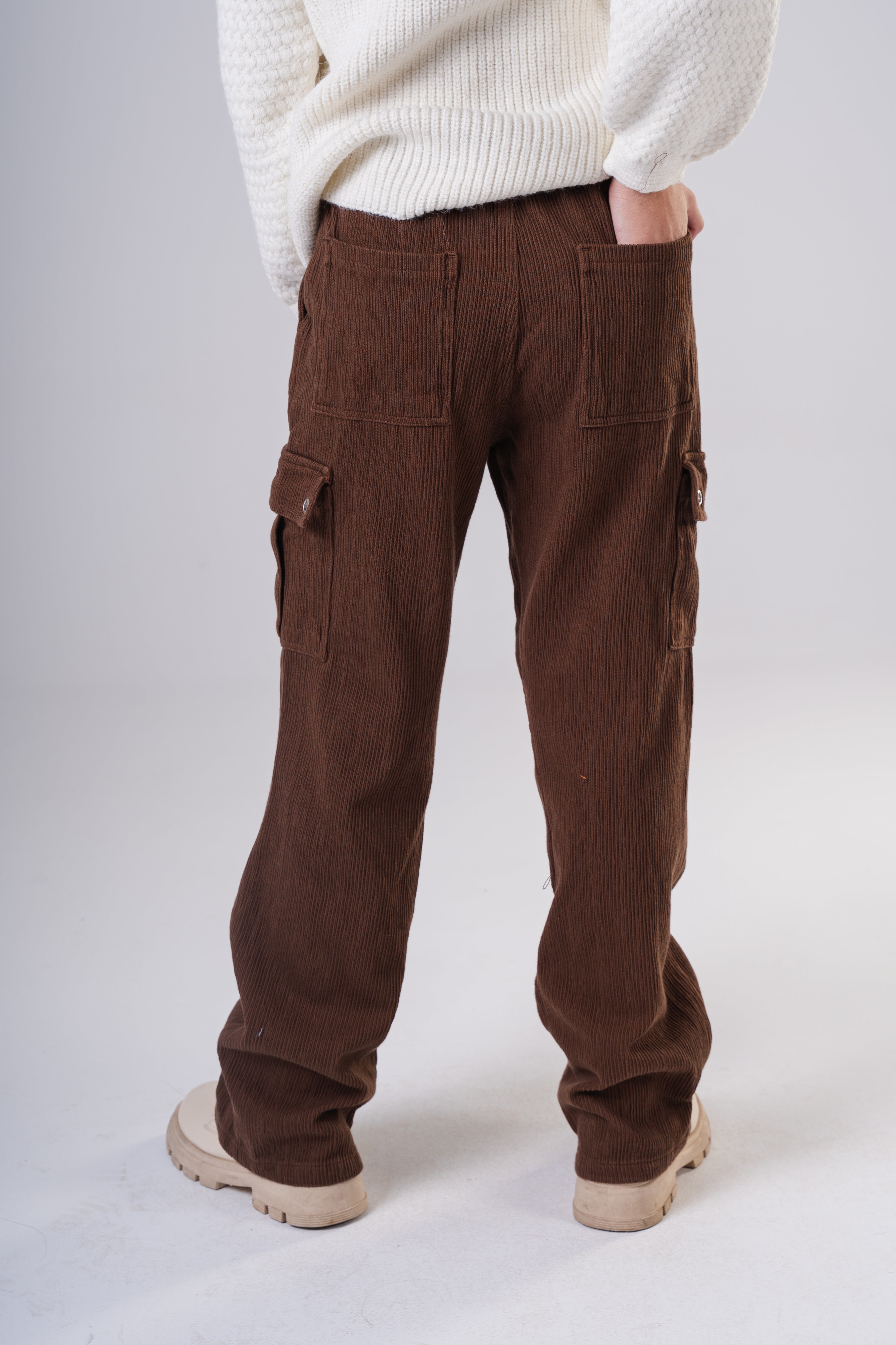 Girls Corduroy Cargo Pants with Removable Suspenders