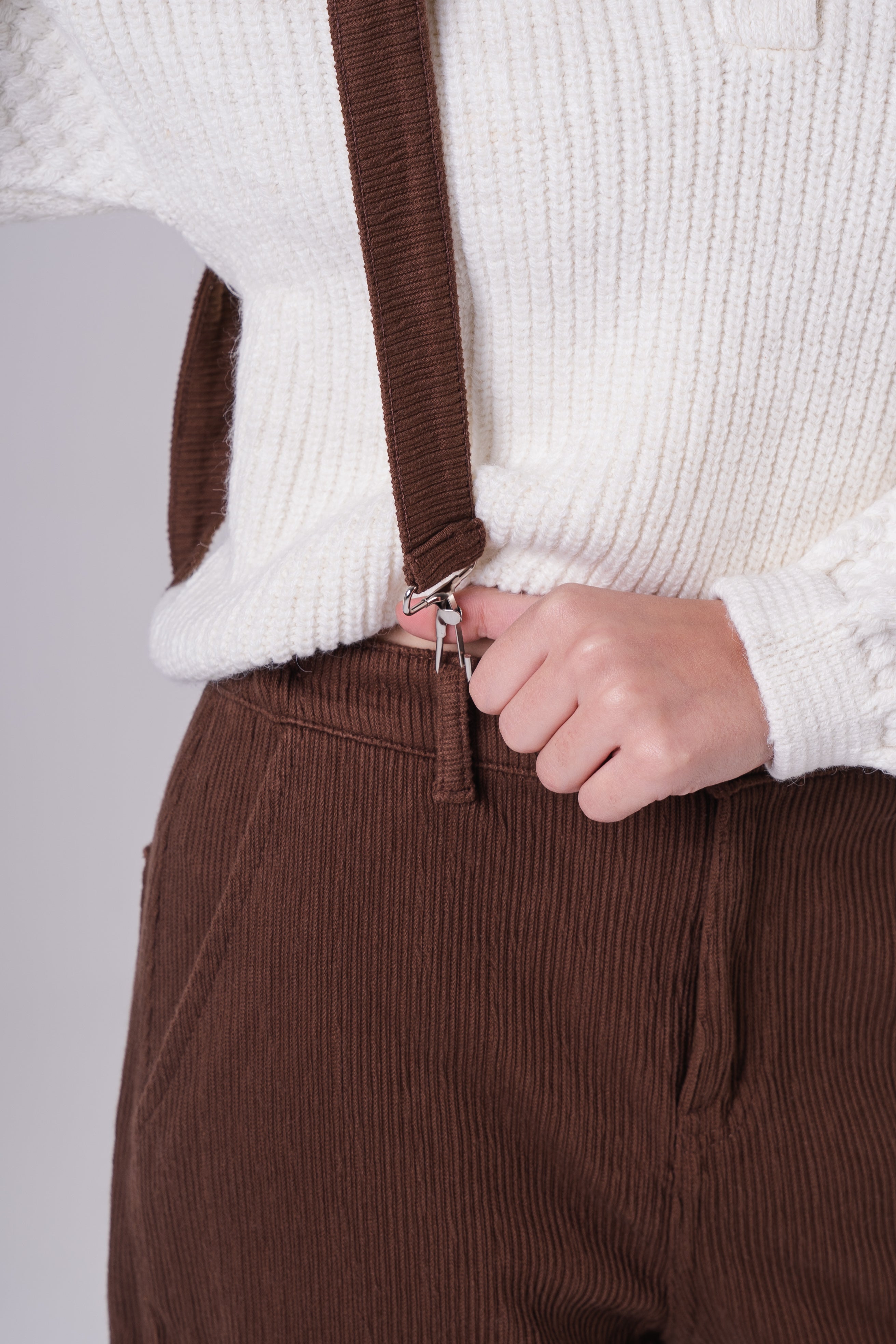 Girls Corduroy Cargo Pants with Removable Suspenders