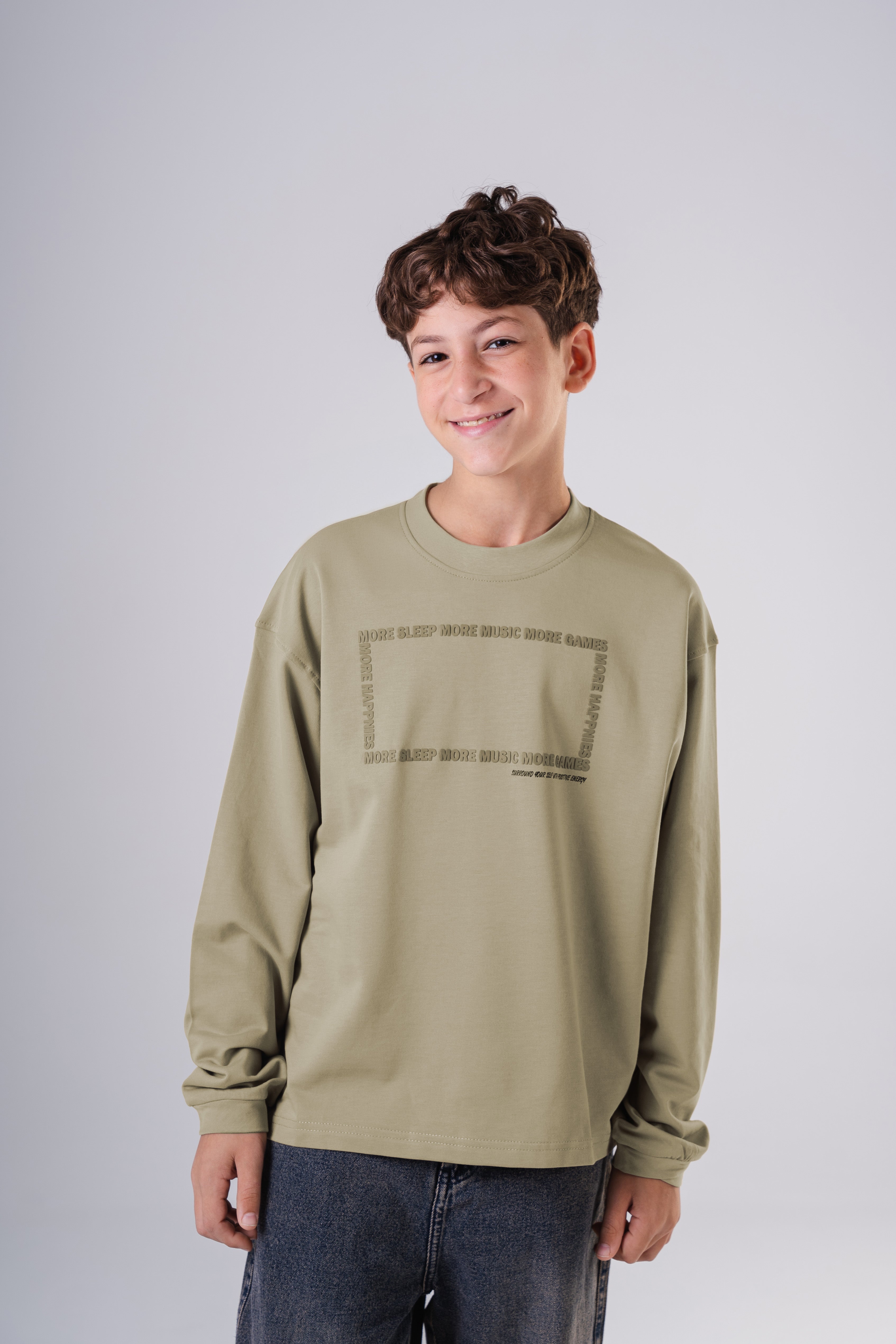 Boy's Relaxed Fit Crewneck Sweatshirt with Print