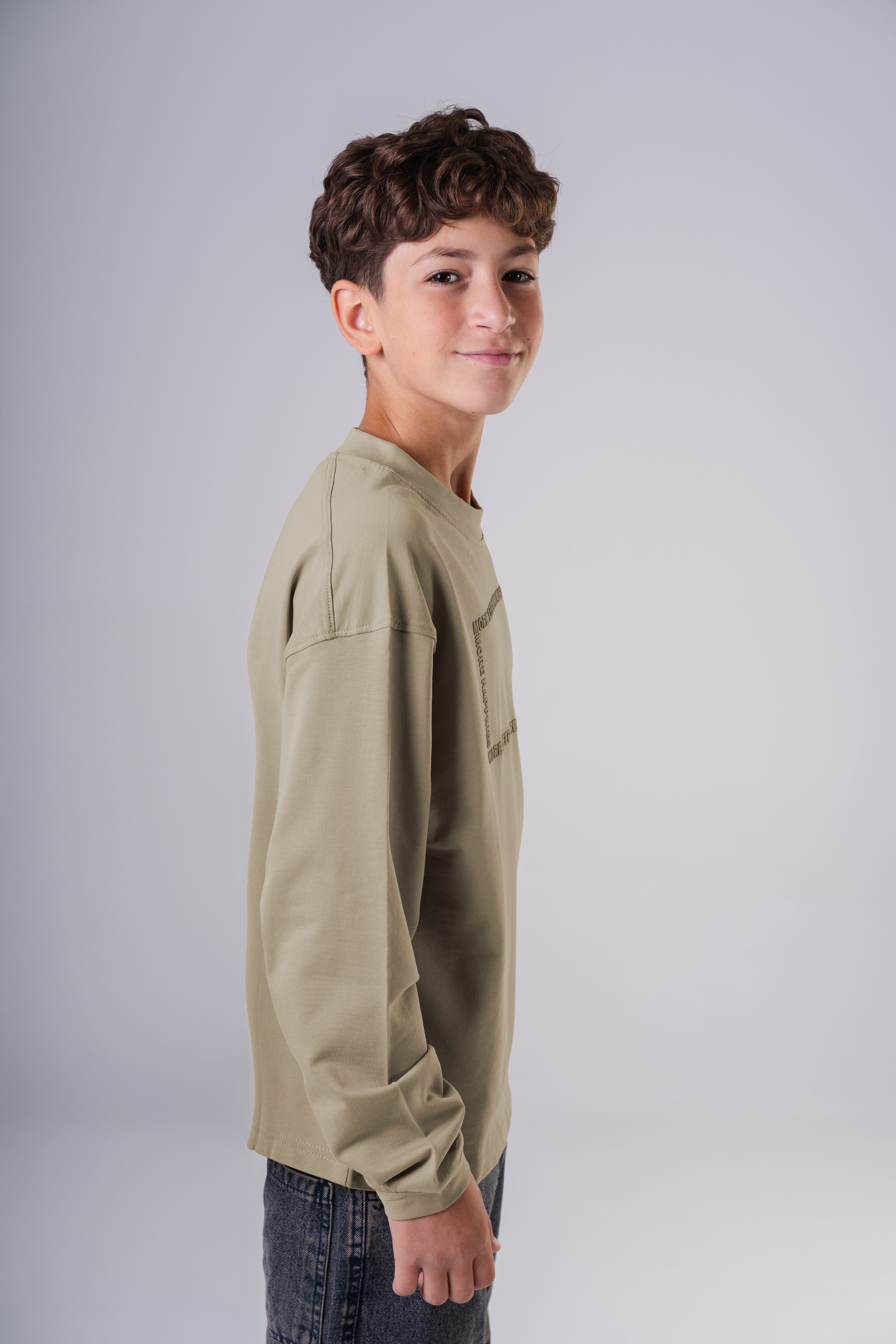 Boy's Relaxed Fit Crewneck Sweatshirt with Print