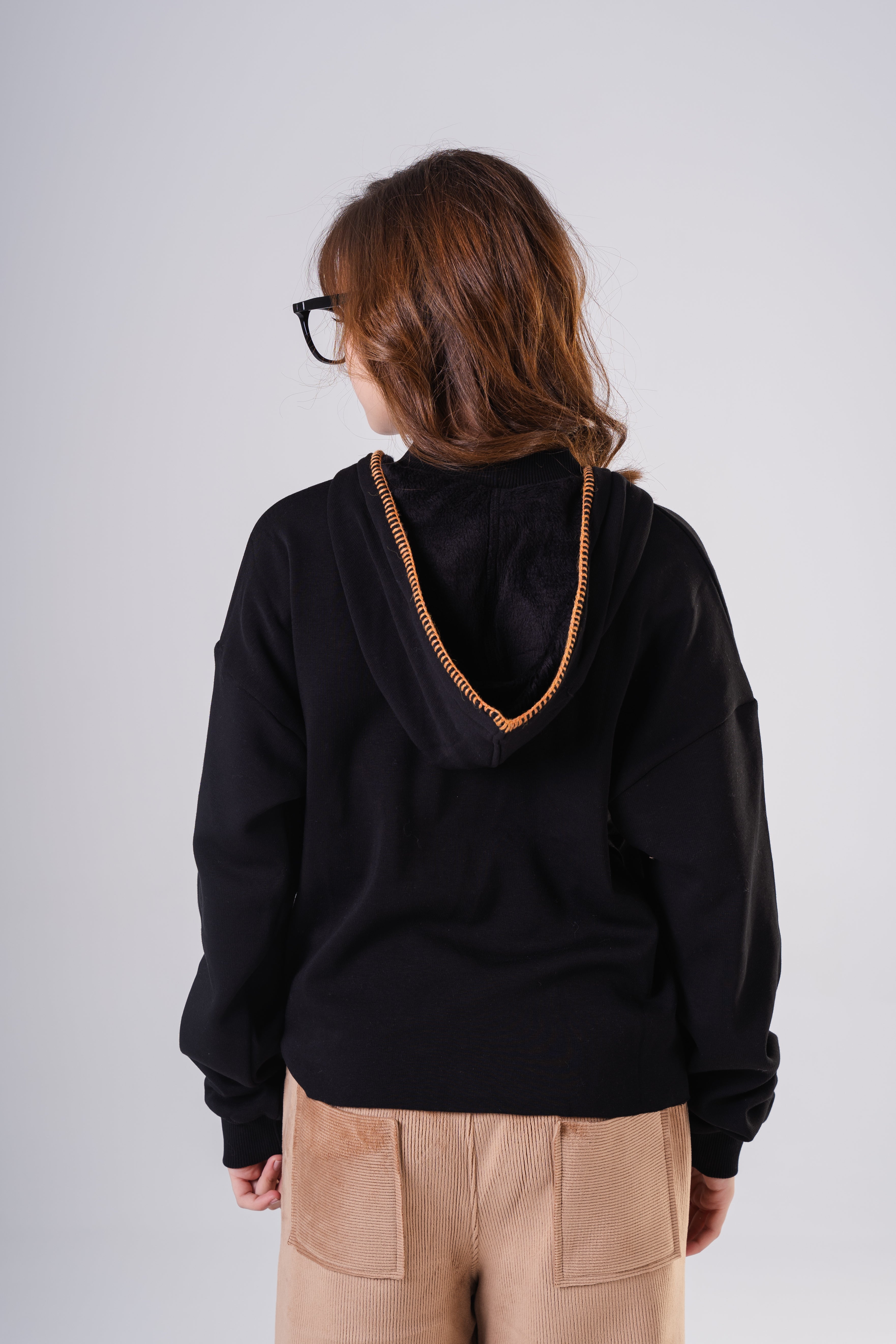 Girls Unique Hoodie with Contrast Hood Trim