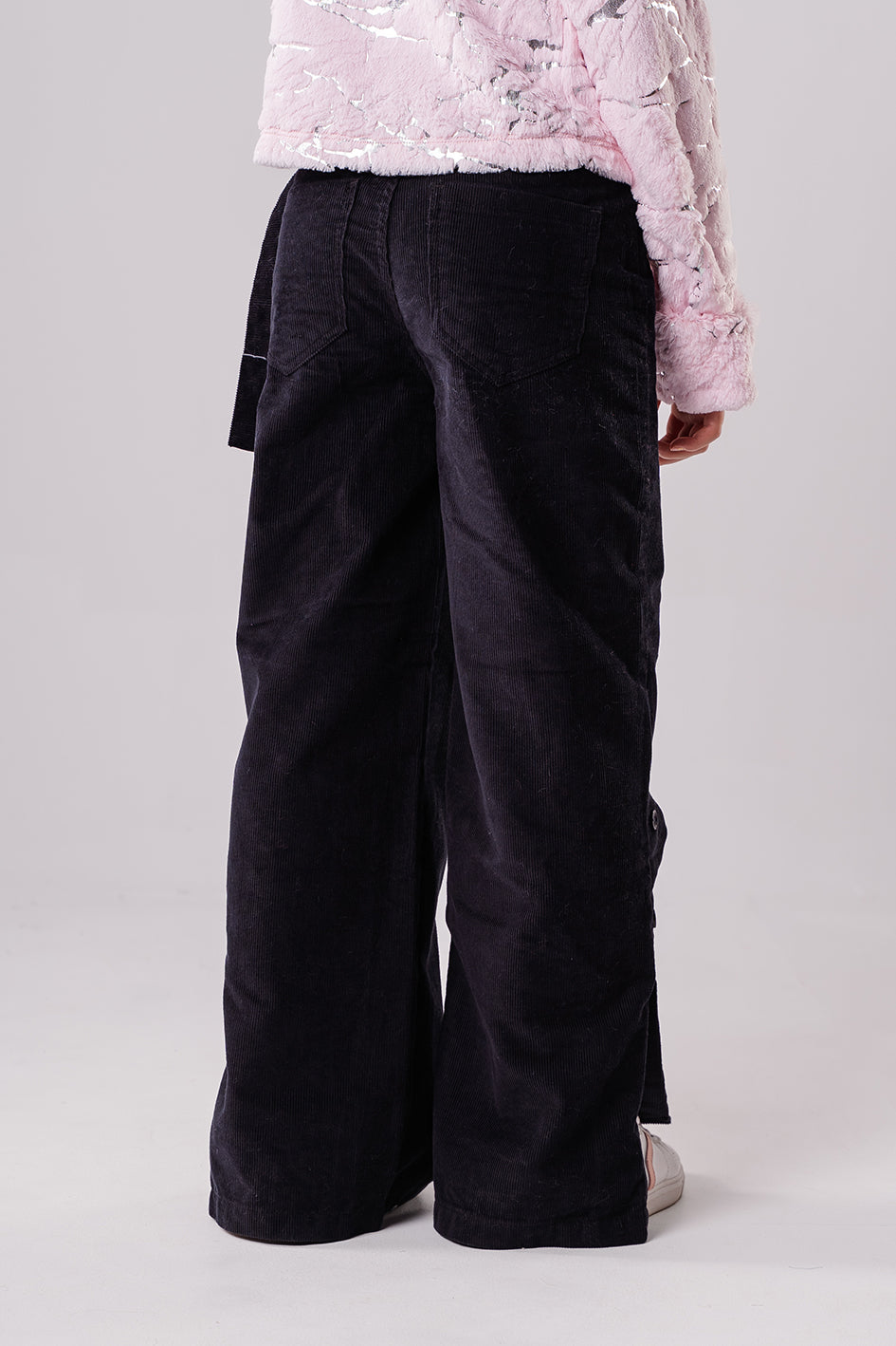 Girls Black Wide-Leg Trousers