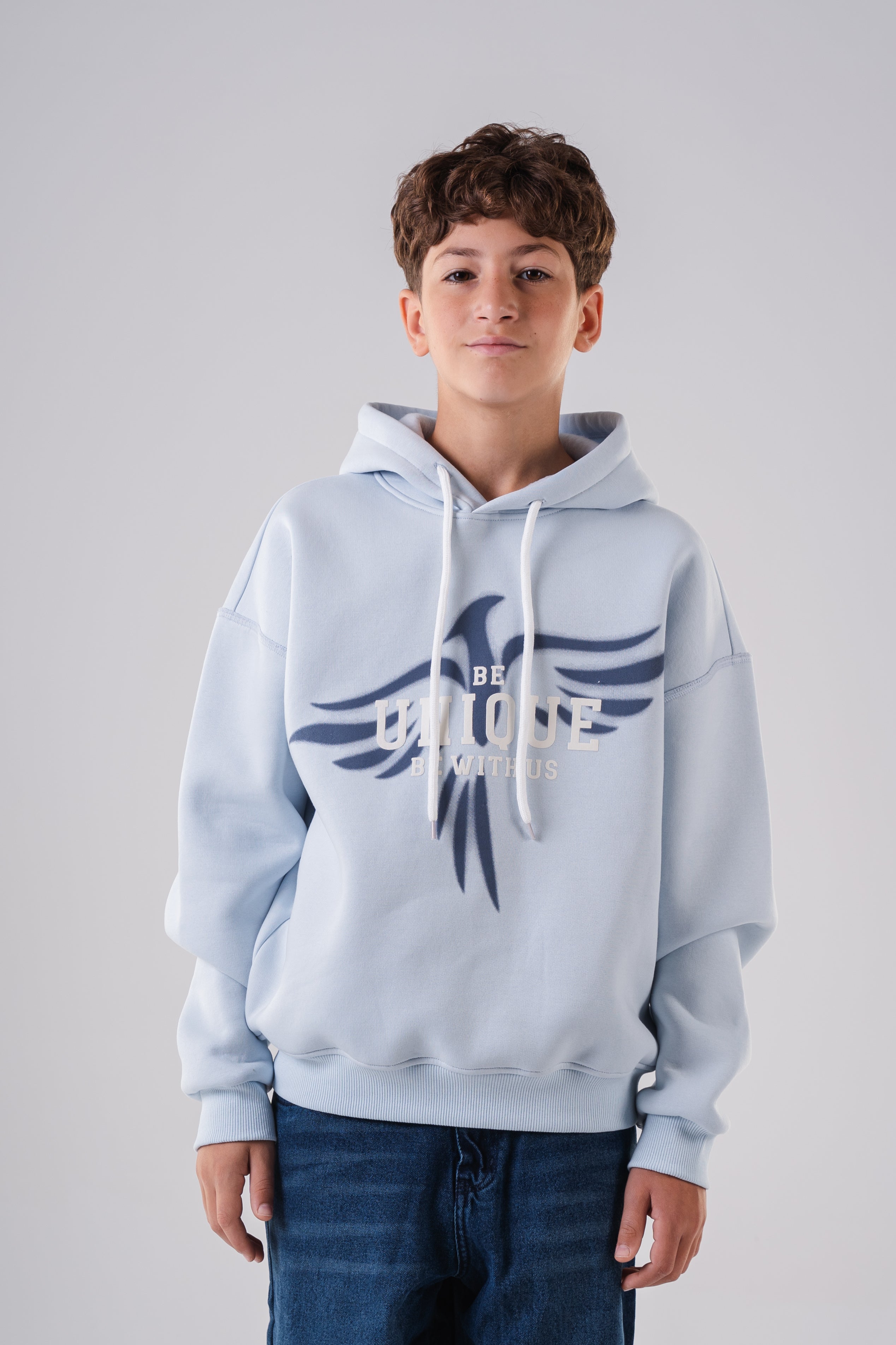 Oversized Hoodie with Eagle Graphic For Boys