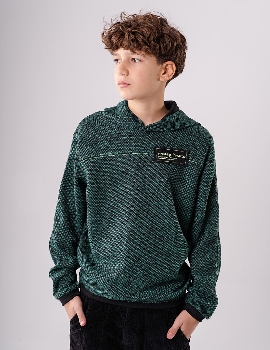 Boys Dark Olive Hoodie