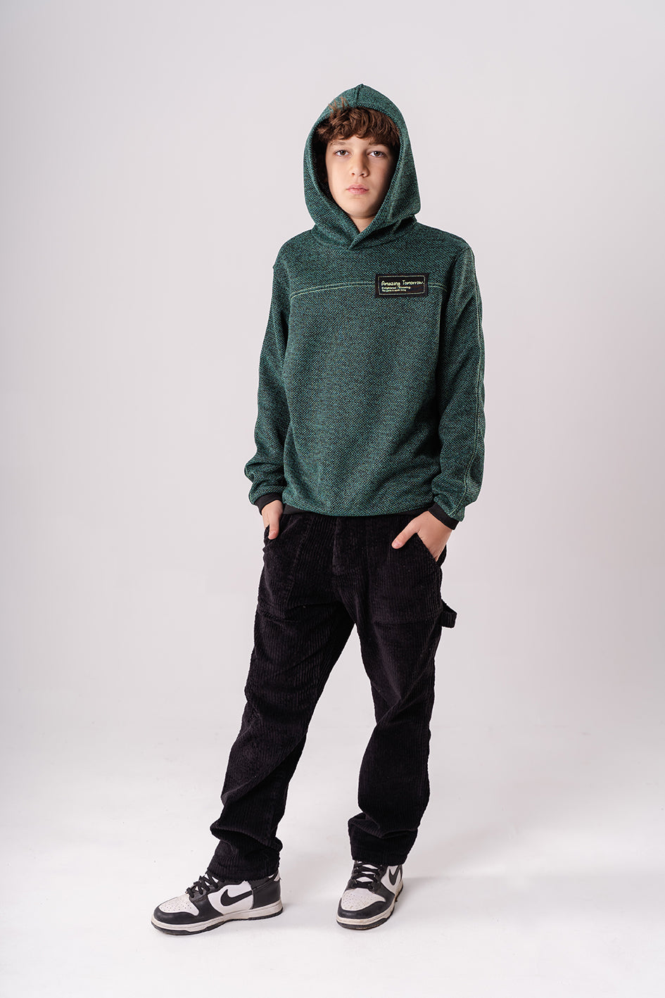 Boys Dark Olive Hoodie