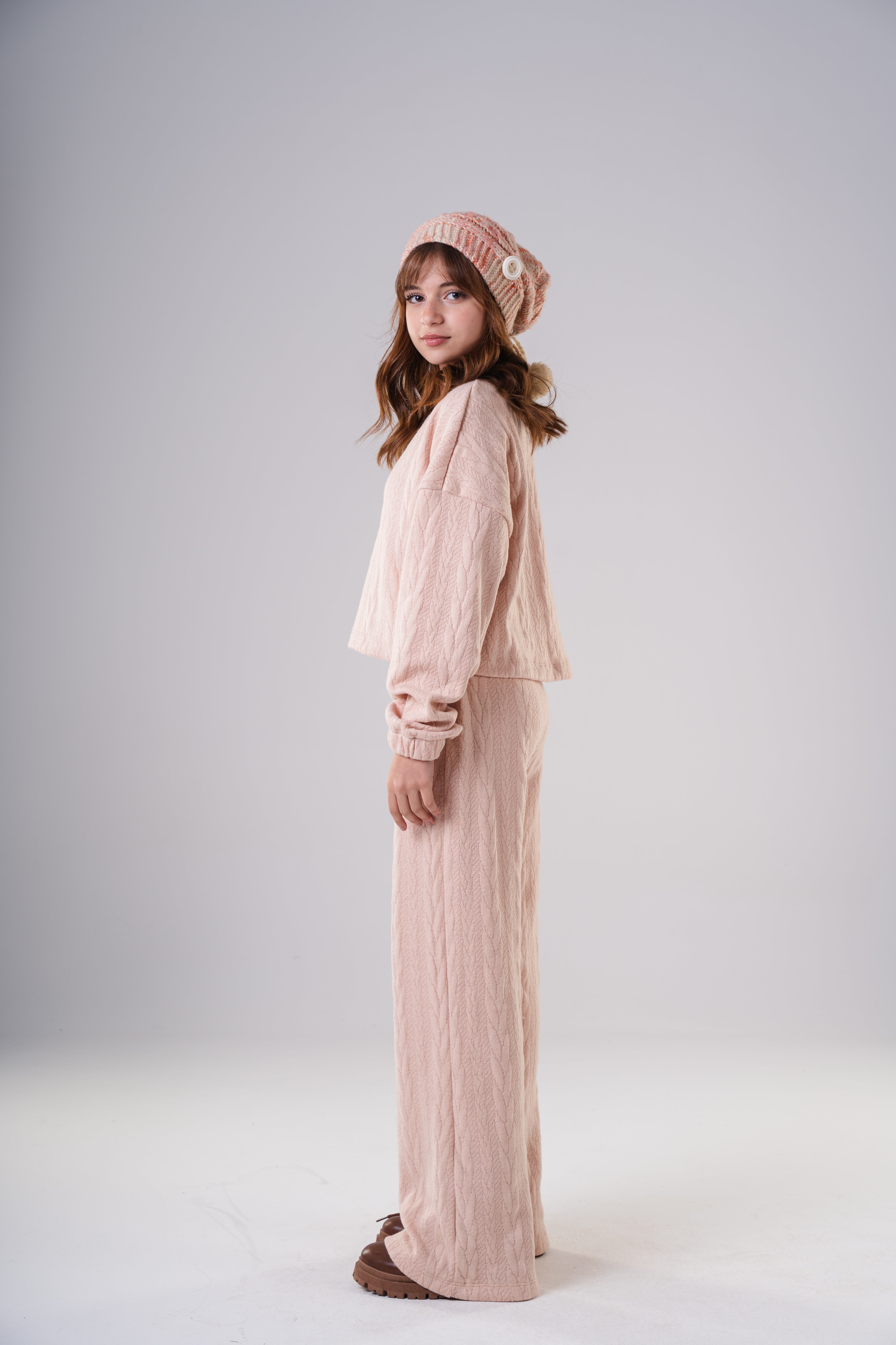 Girls Cozy Knitted Loungewear Set