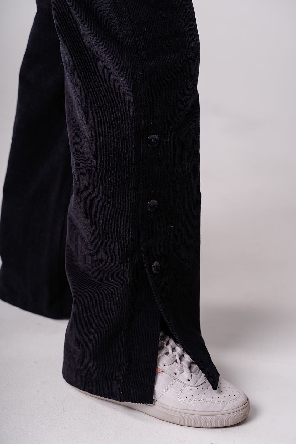 Girls Black Wide-Leg Trousers