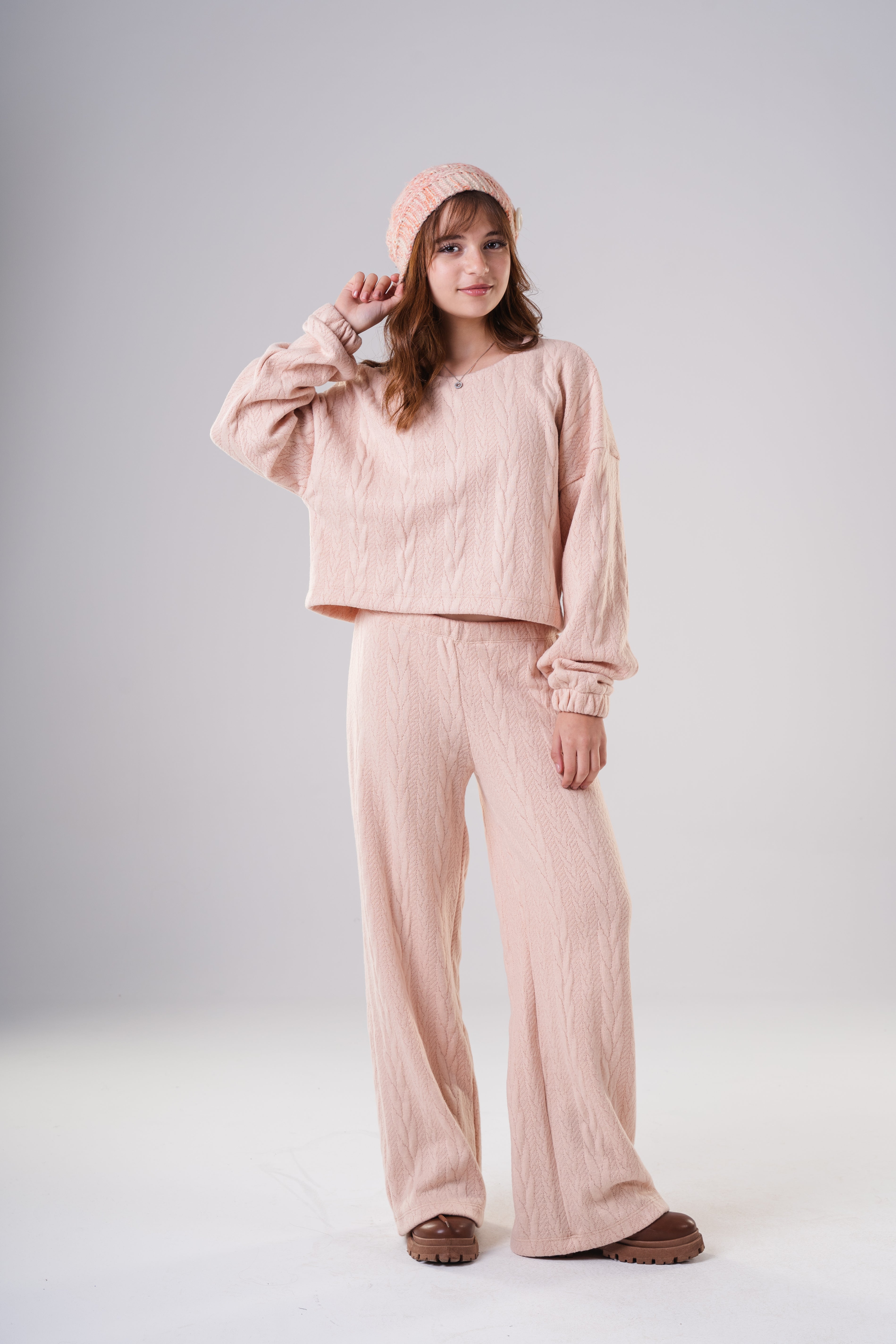 Girls Cozy Knitted Loungewear Set