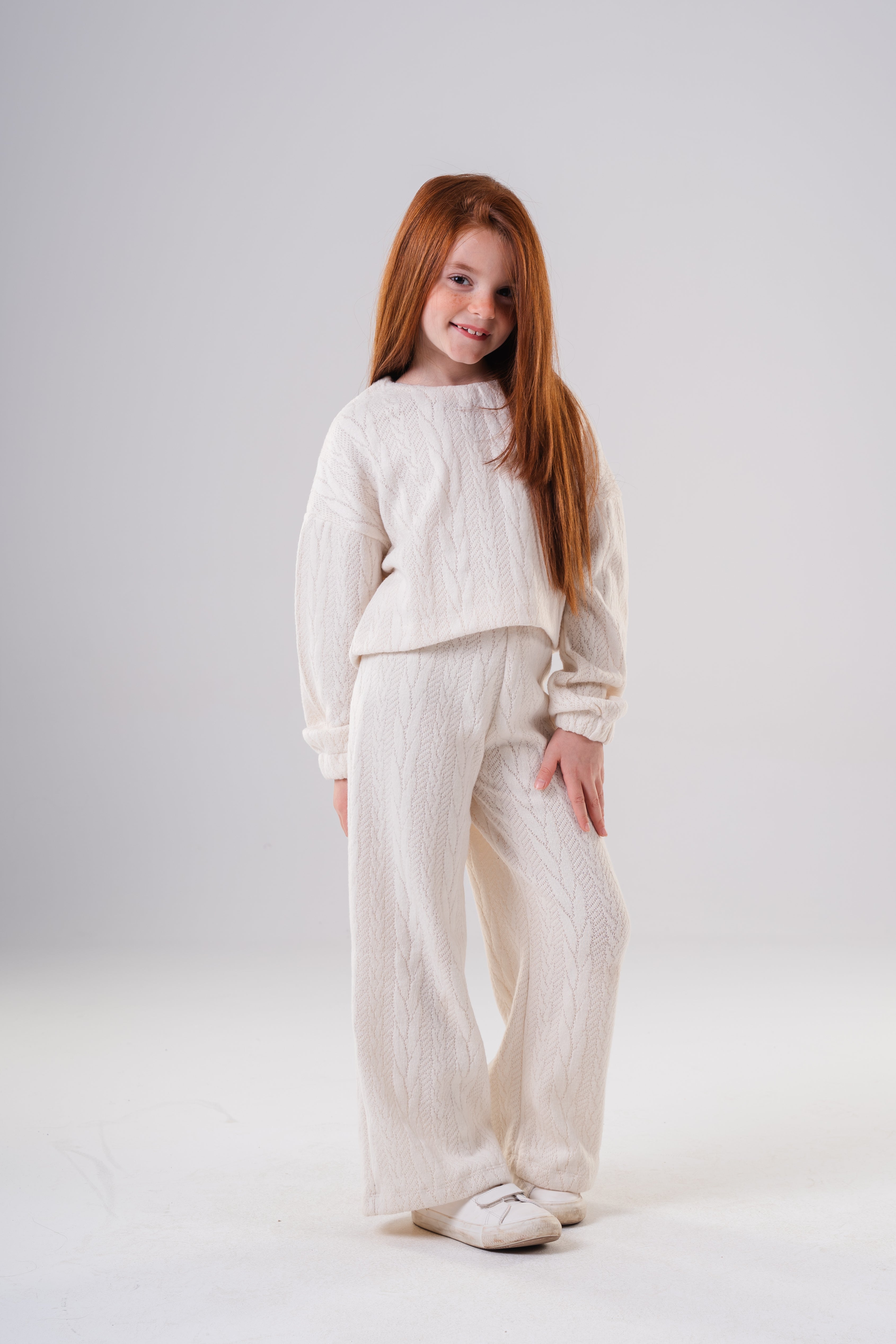 Girls Cozy Knitted Loungewear Set