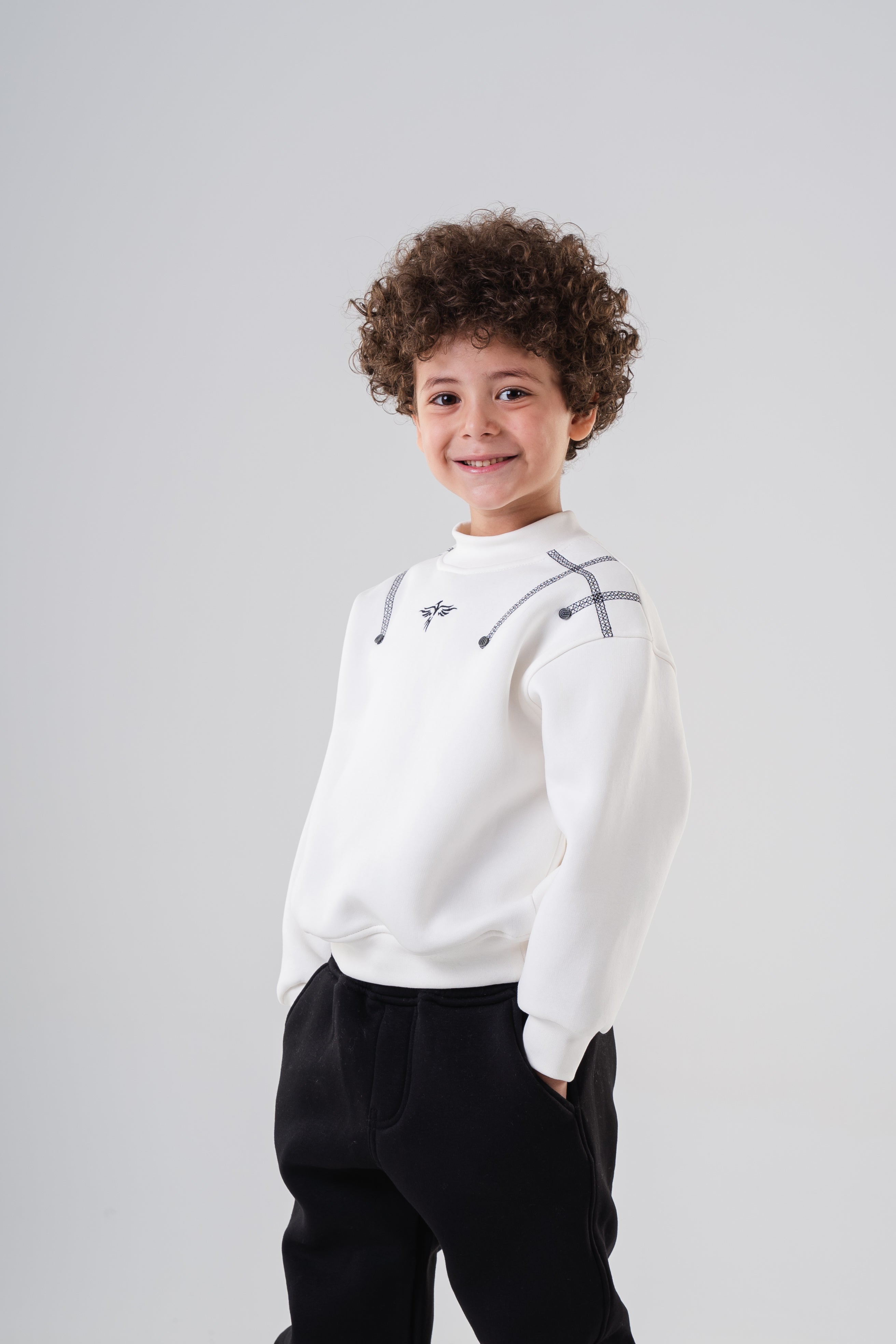 Boys’  Sweatshirt with Contrast Panel Stitching
