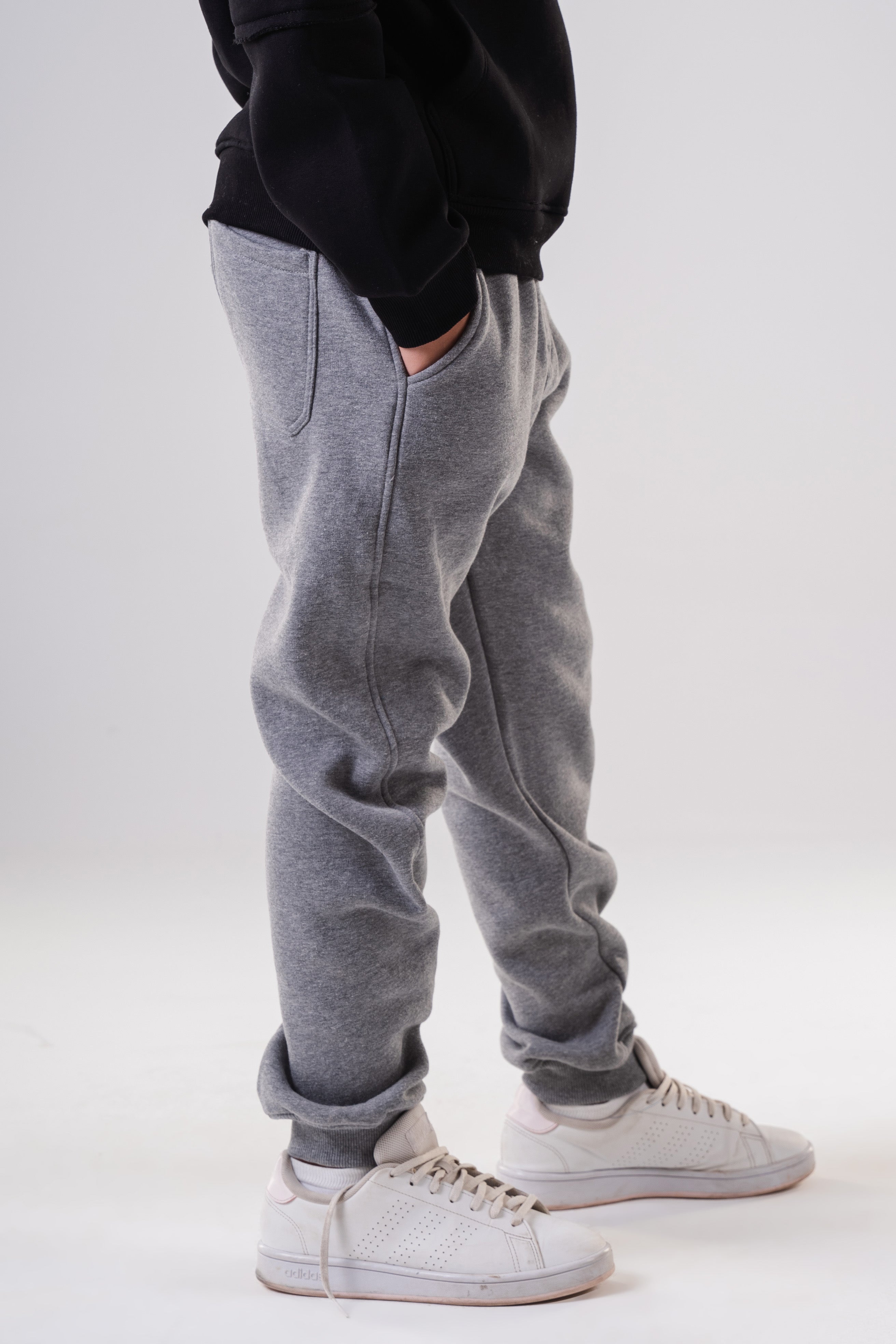 Boy's Classic Fleece Joggers with Ankle Zippers