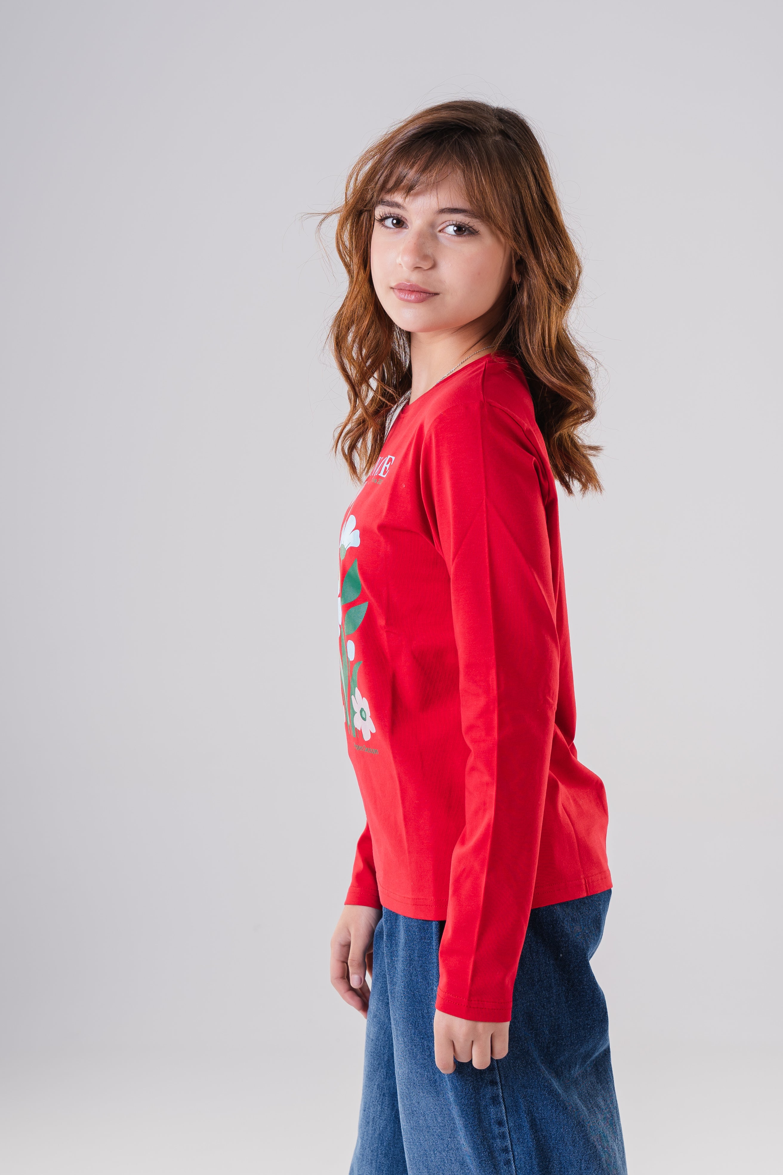 Girls Comfy Cotton Long-Sleeve Top