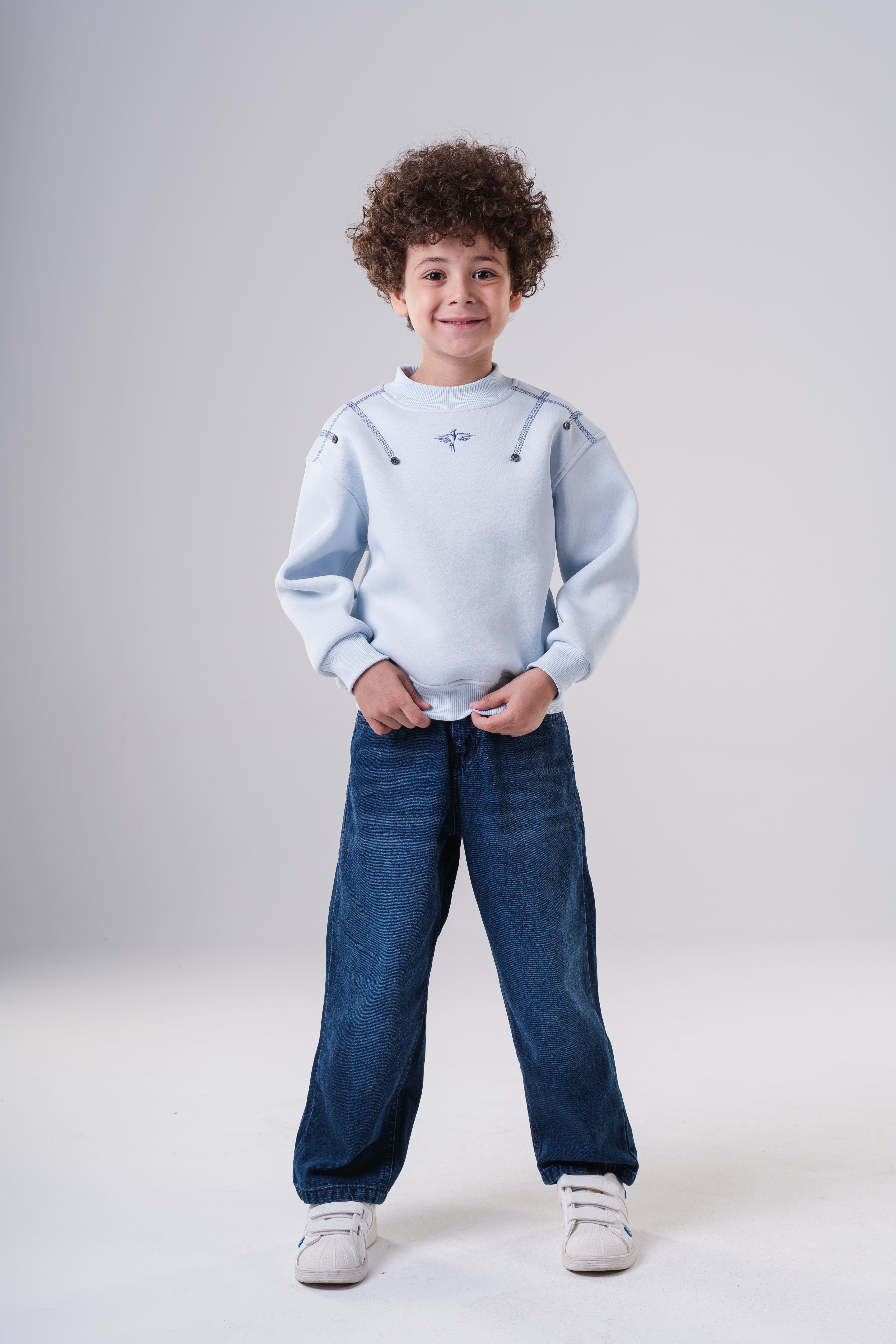 Boys’  Sweatshirt with Contrast Panel Stitching