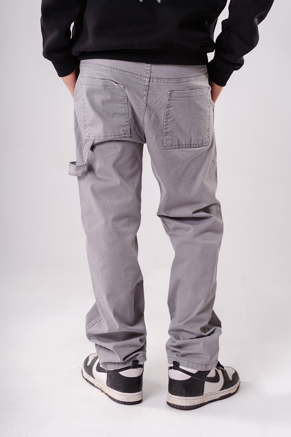 Boys Gray Straight Fit Trousers