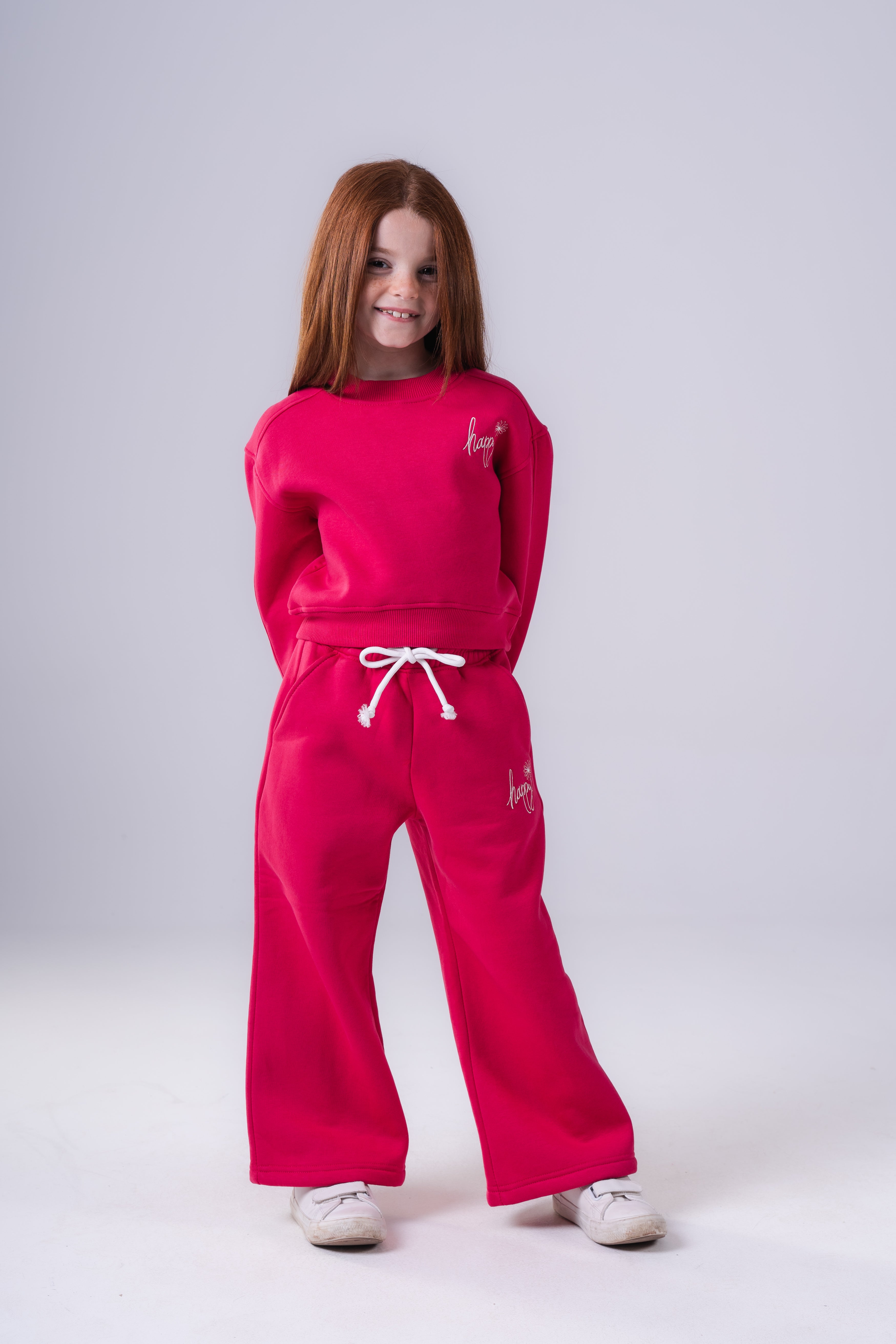 Girls  Plush Fleece Wide-Leg Pajama Set