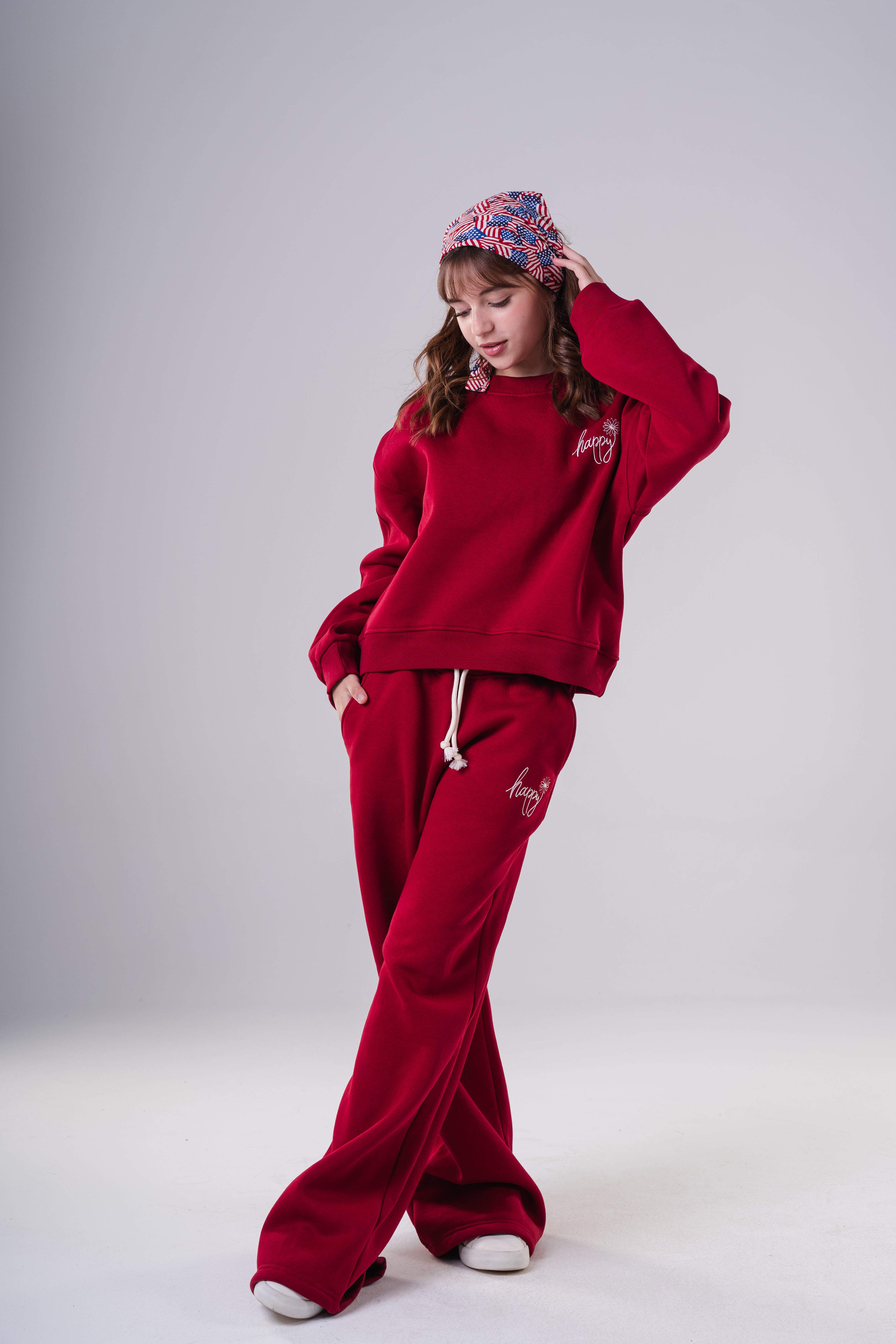 Girls  Plush Fleece Wide-Leg Pajama Set