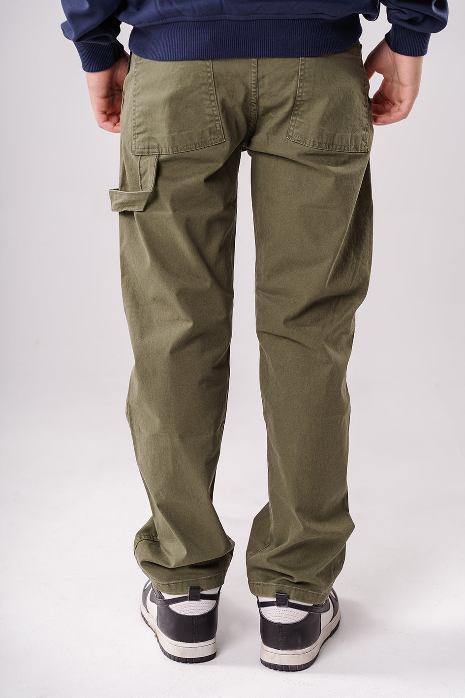 Boys Olive Straight Fit Trousers