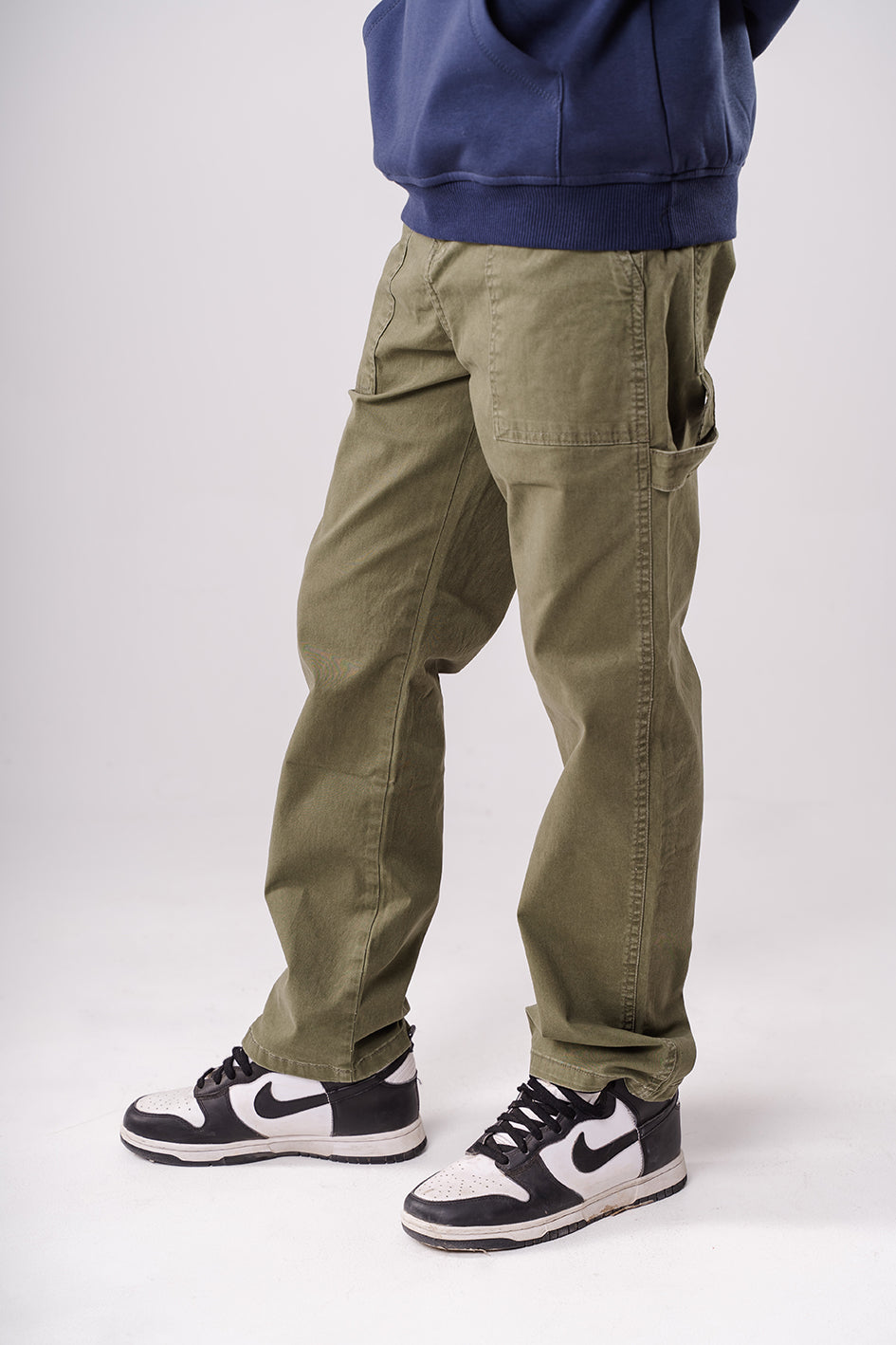 Boys Olive Straight Fit Trousers