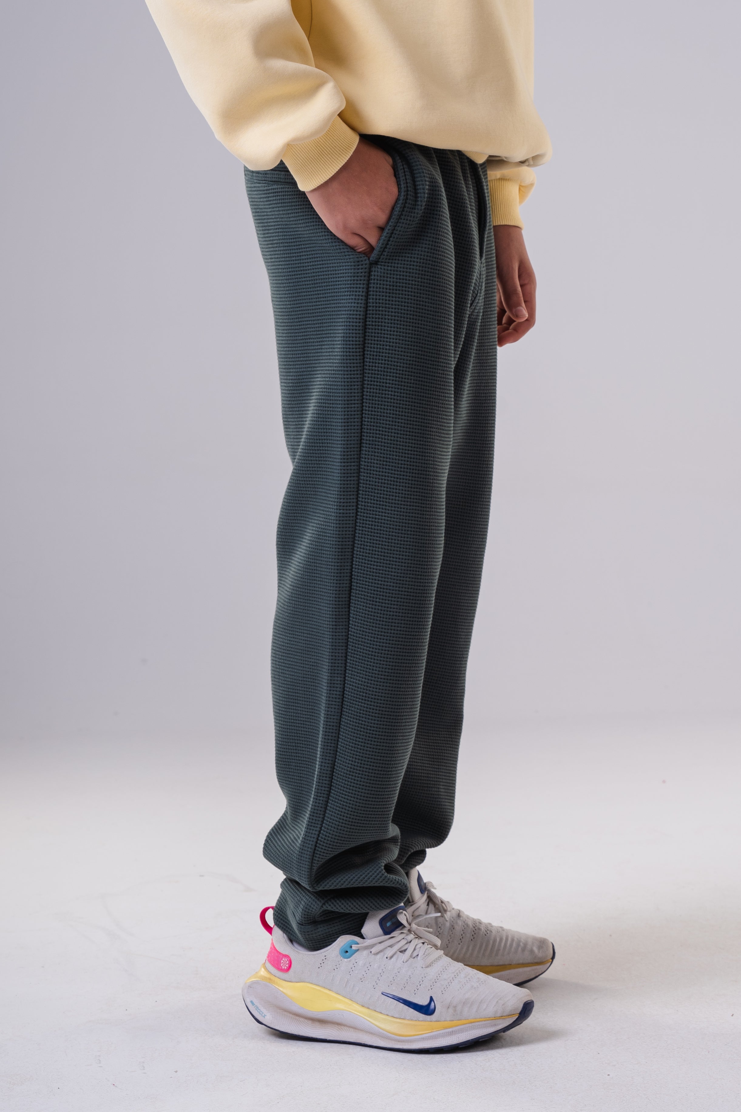 Boy's Relaxed Fit Micro-Patterned Casual Trousers