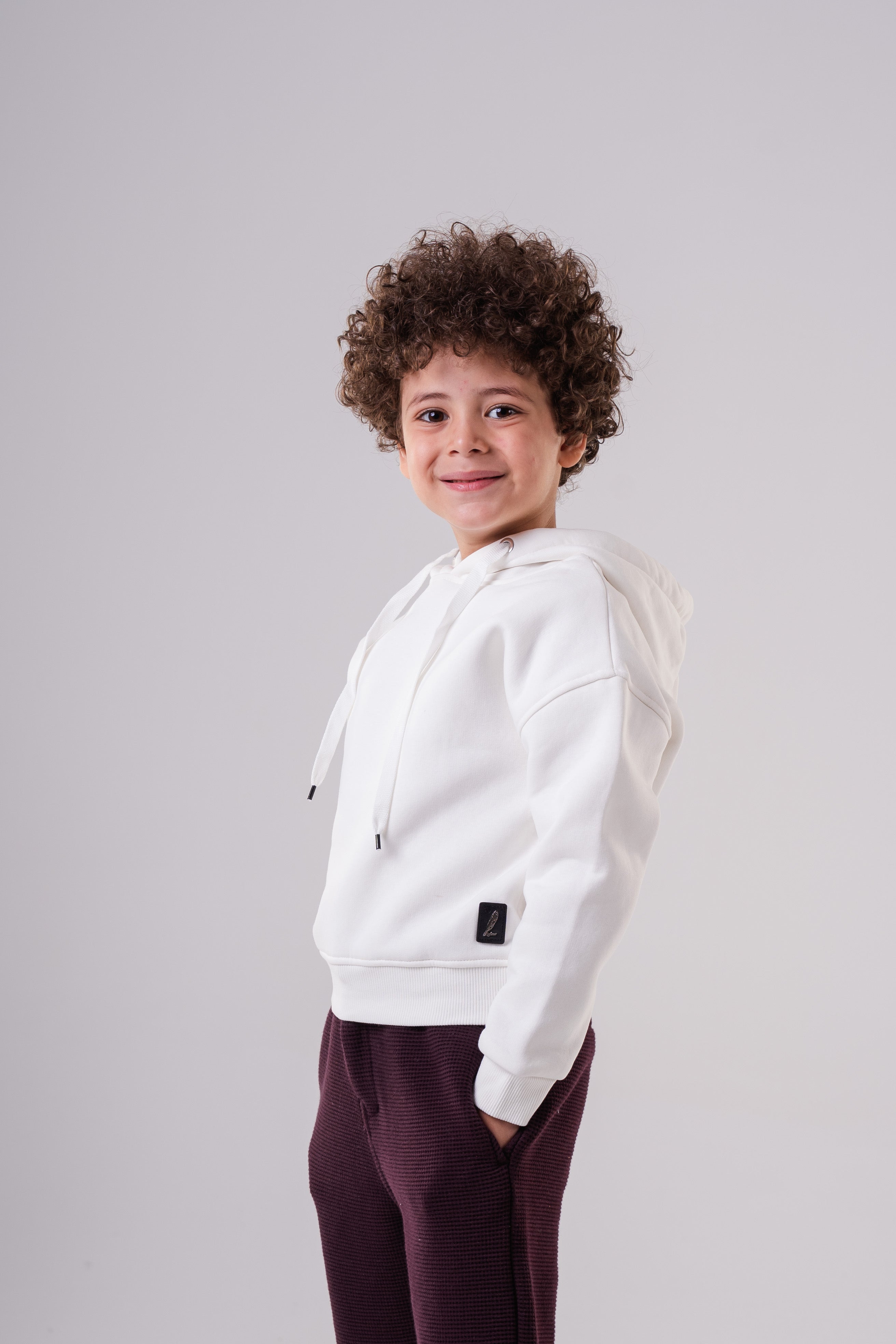 Boys Essential Hoodie with Embossed Lion Back