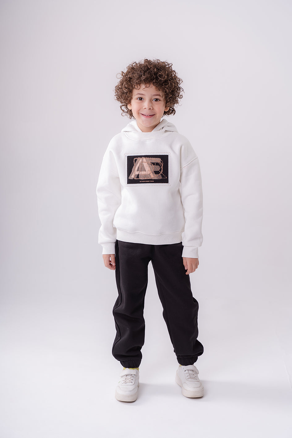 Boys Black Hooded Pajamas With Print