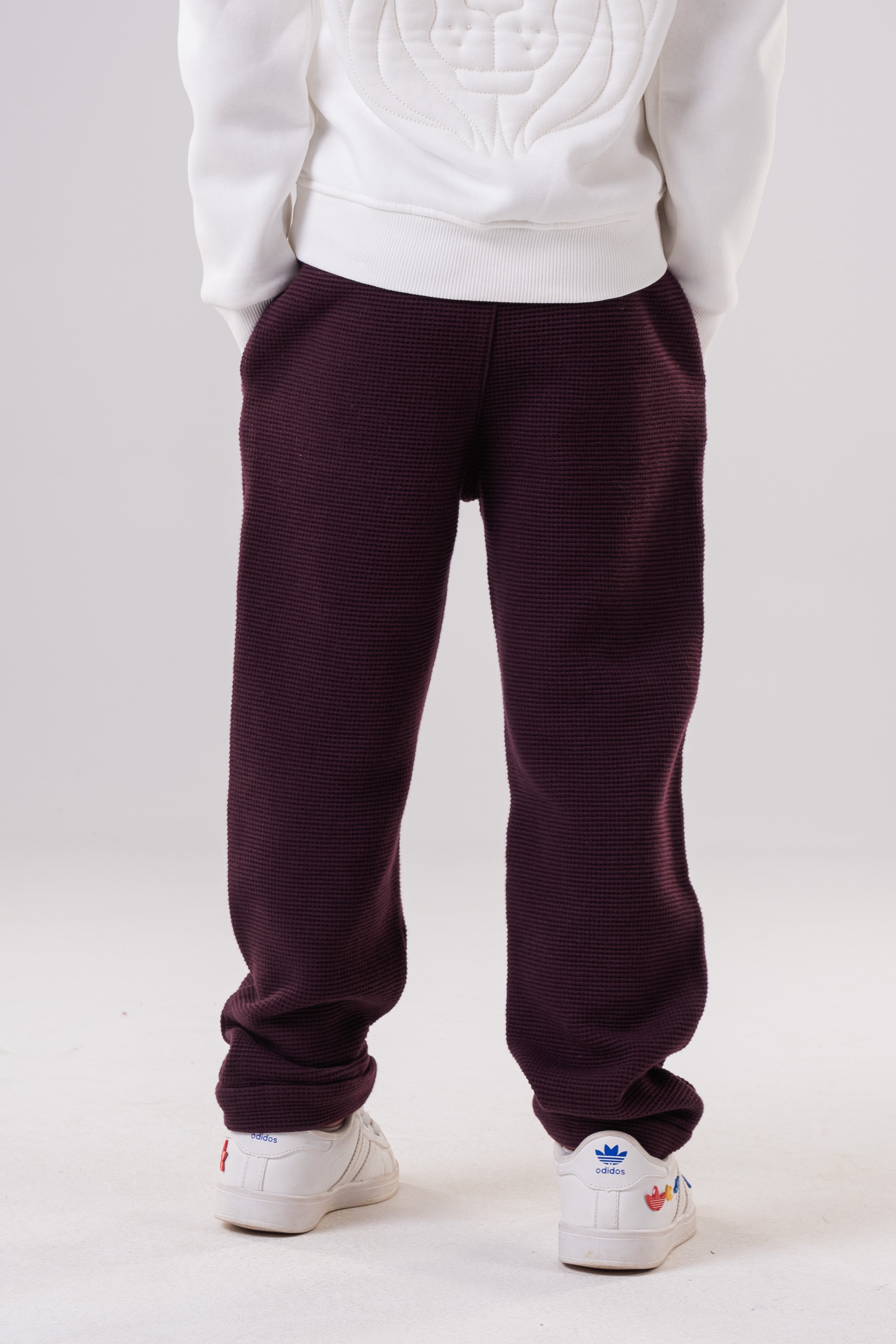 Boy's Relaxed Fit Micro-Patterned Casual Trousers