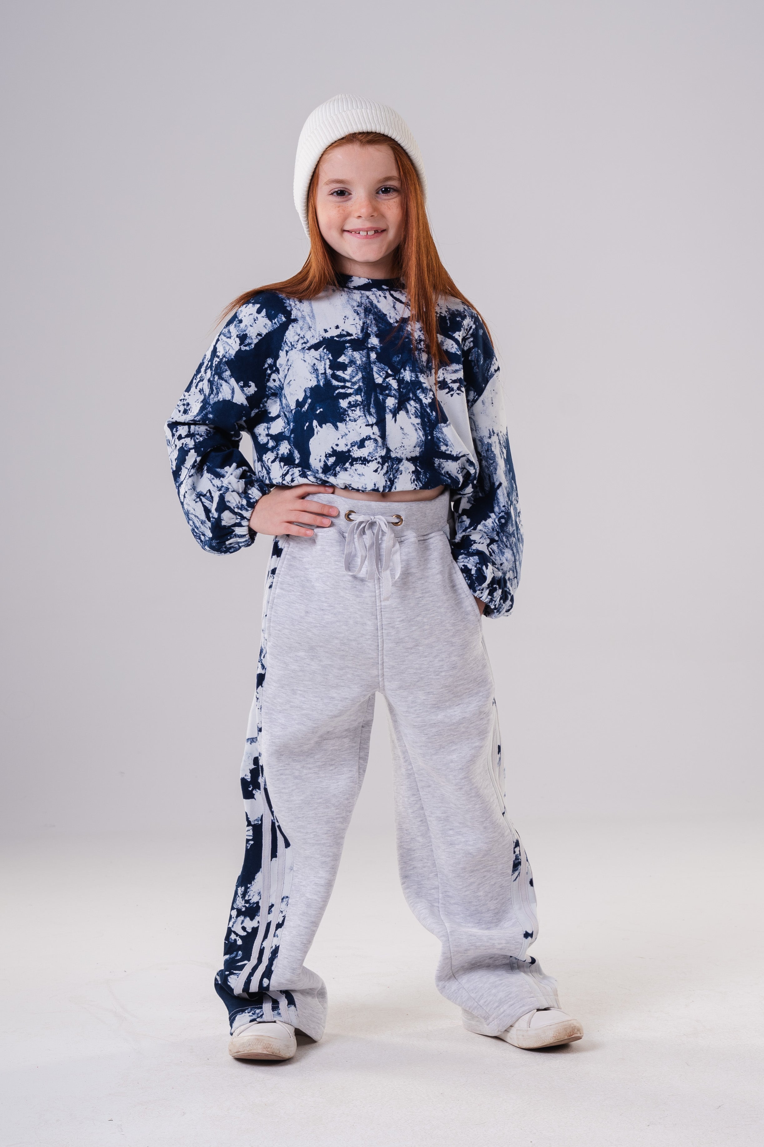 Girls Tie-Dye Cropped Sweatshirt