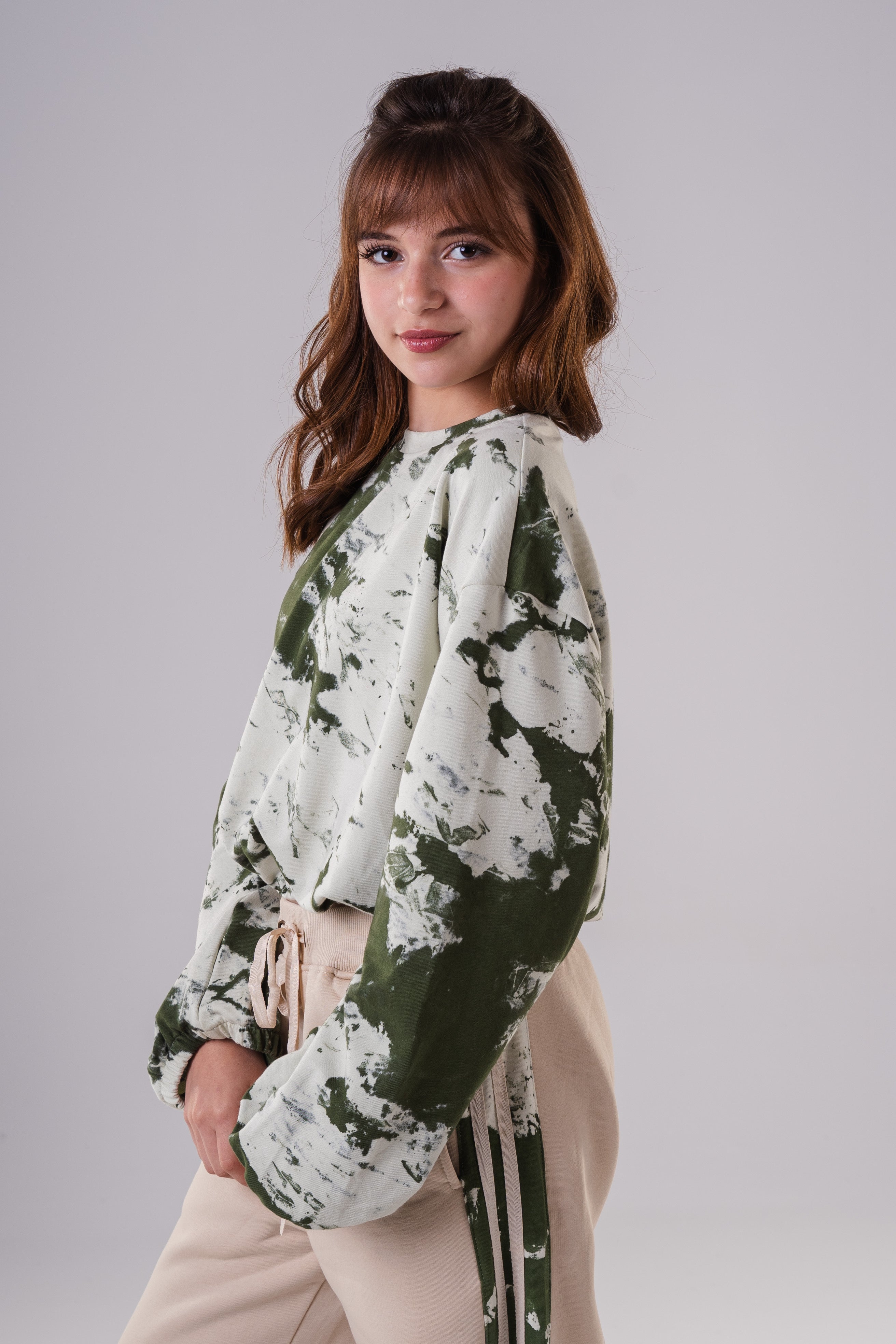 Girls Tie-Dye Cropped Sweatshirt