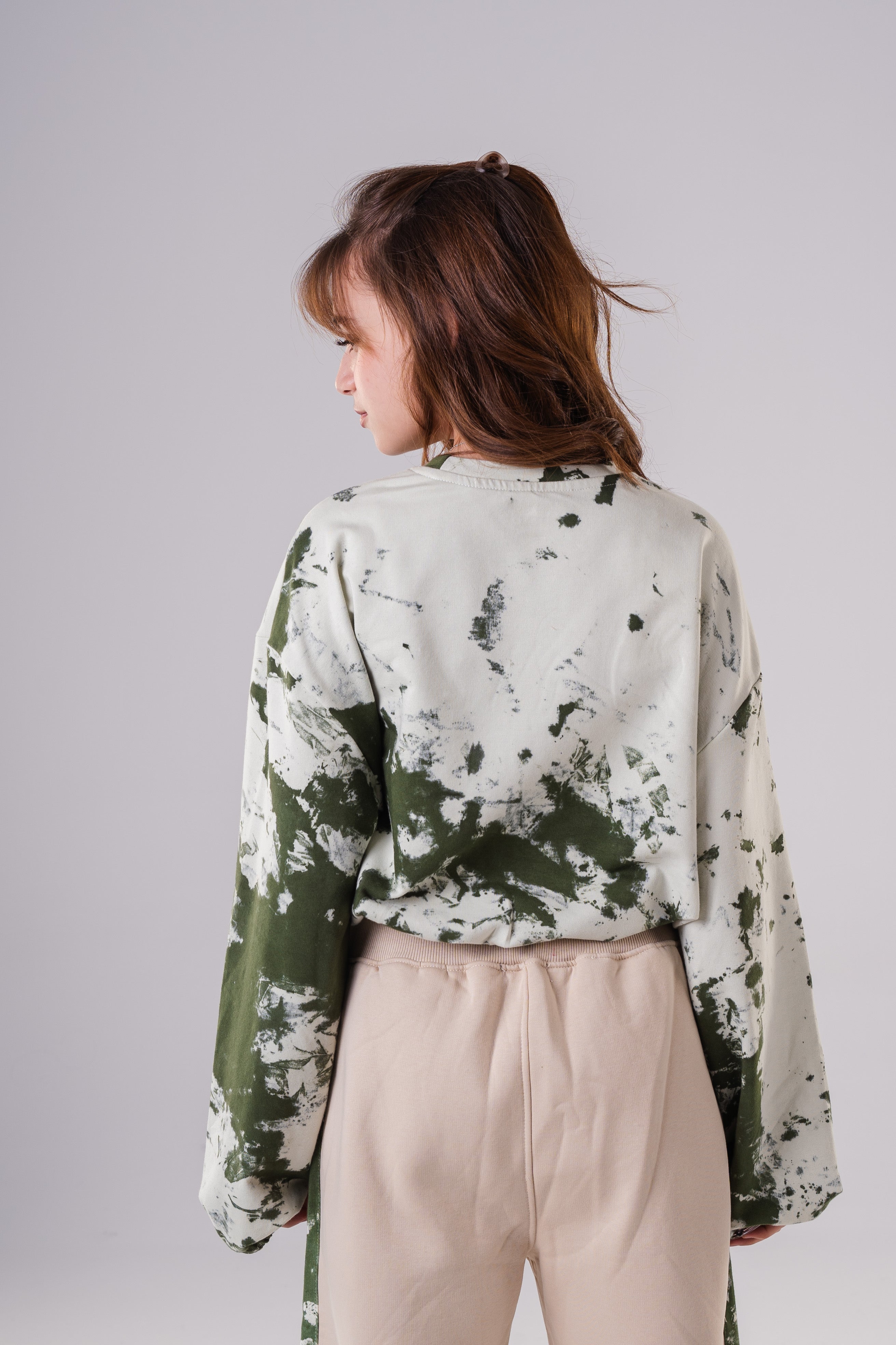 Girls Tie-Dye Cropped Sweatshirt