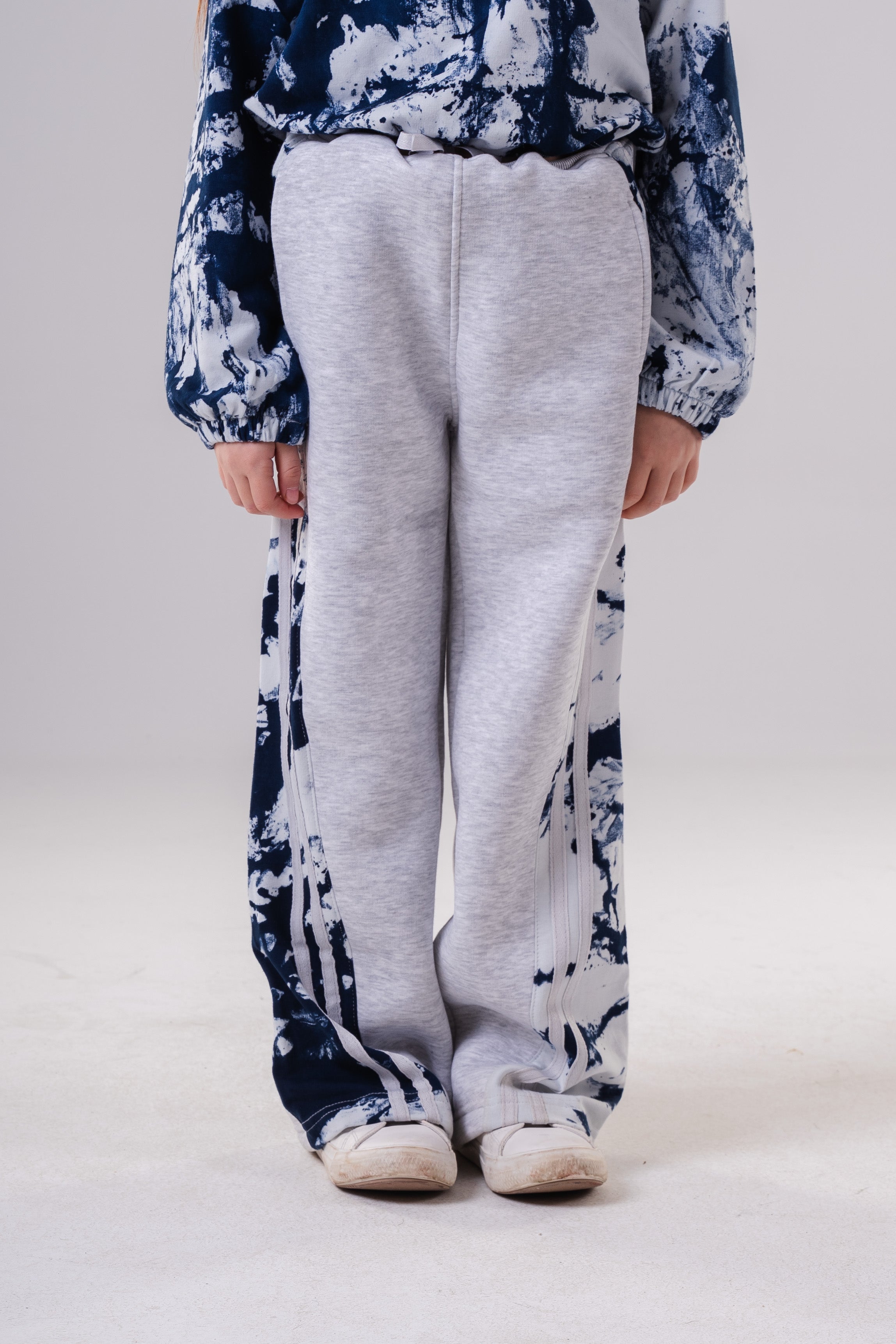 Girls Cozy Sweatpants with Tie-Dye Side Stripe