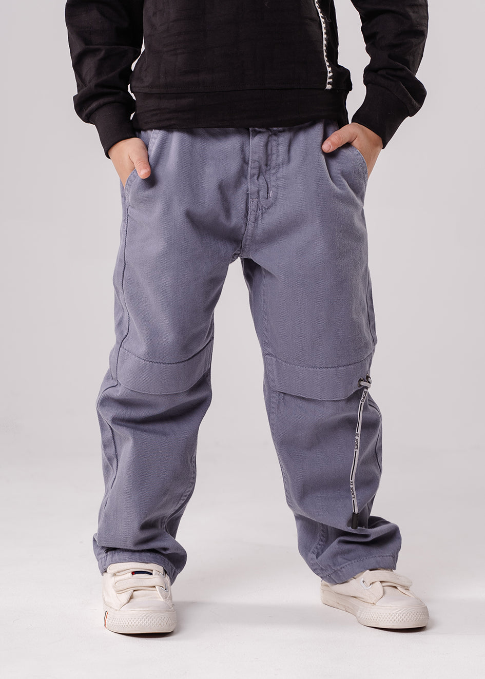 Boys Gray Cargo Trousers