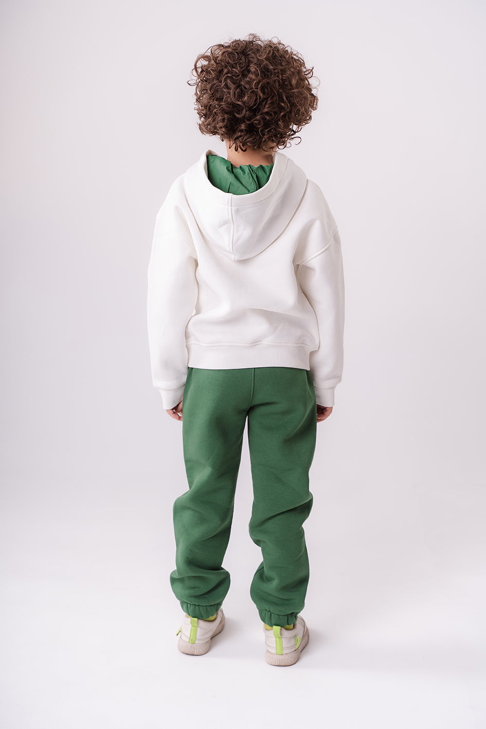 Boys Olive Hooded Pajamas With Print