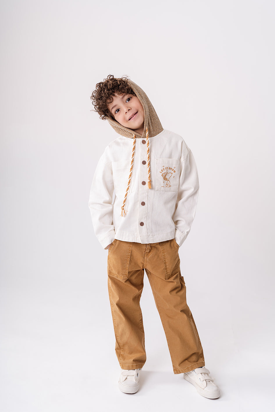 Boys Camel Straight Fit Trousers