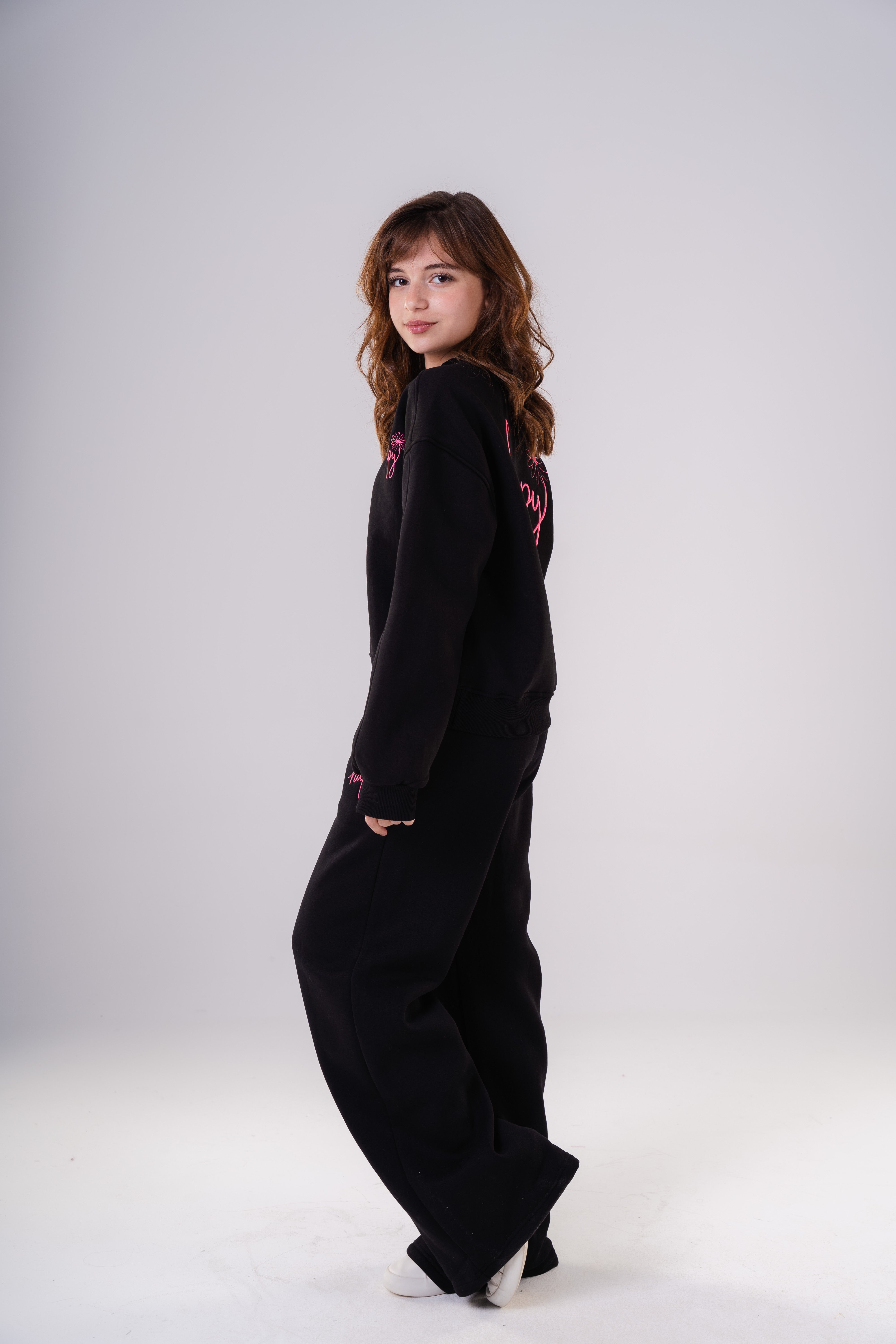 Girls  Plush Fleece Wide-Leg Pajama Set