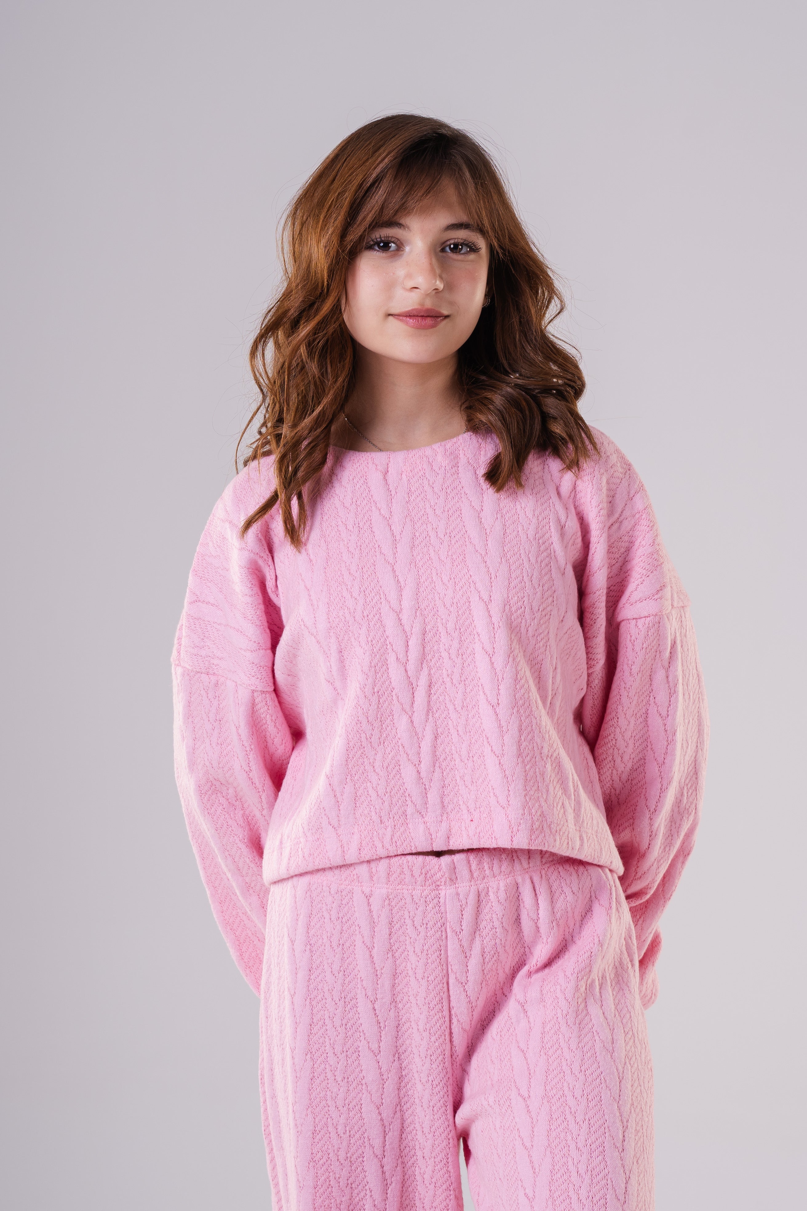 Girls Cozy Knitted Loungewear Set