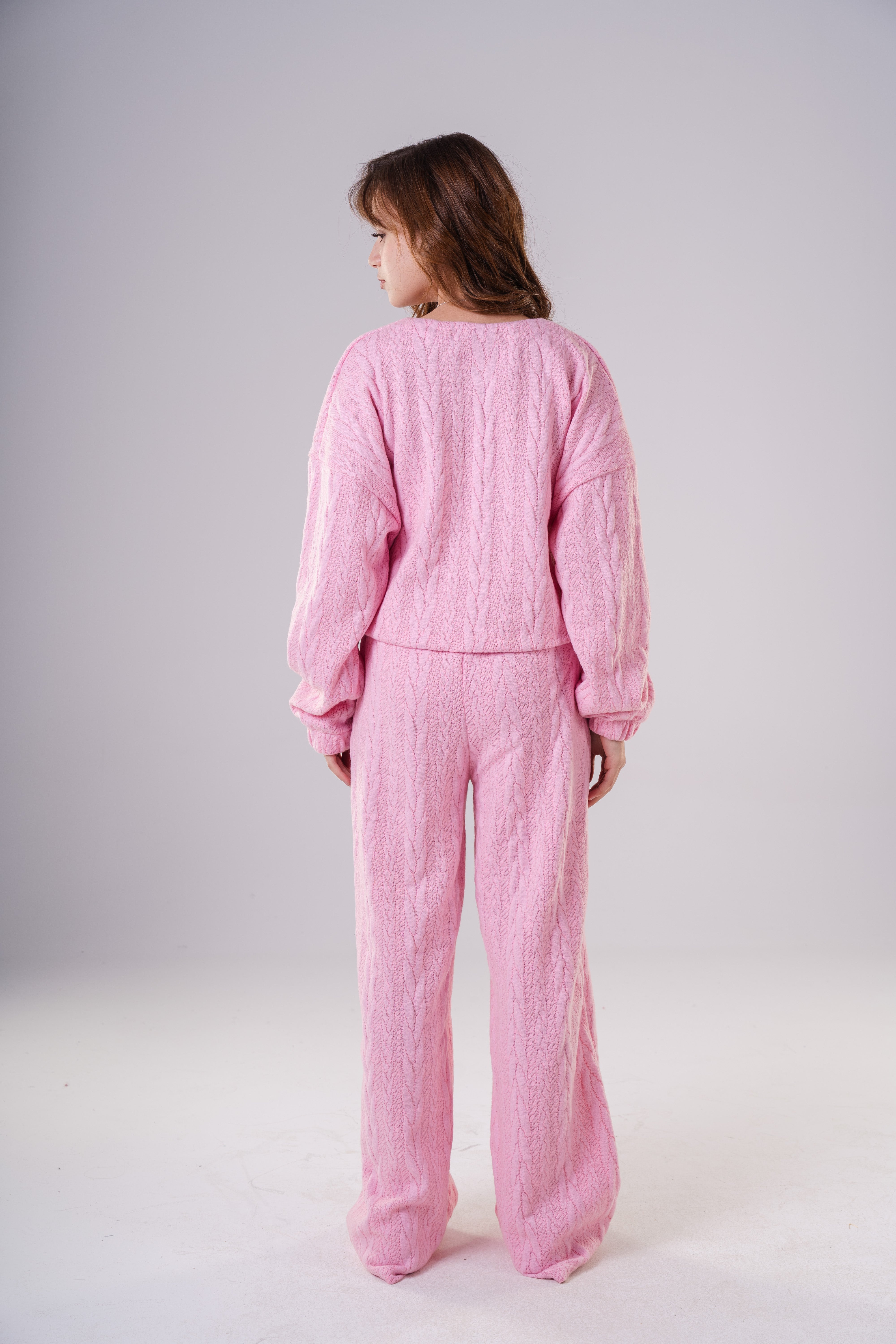 Girls Cozy Knitted Loungewear Set