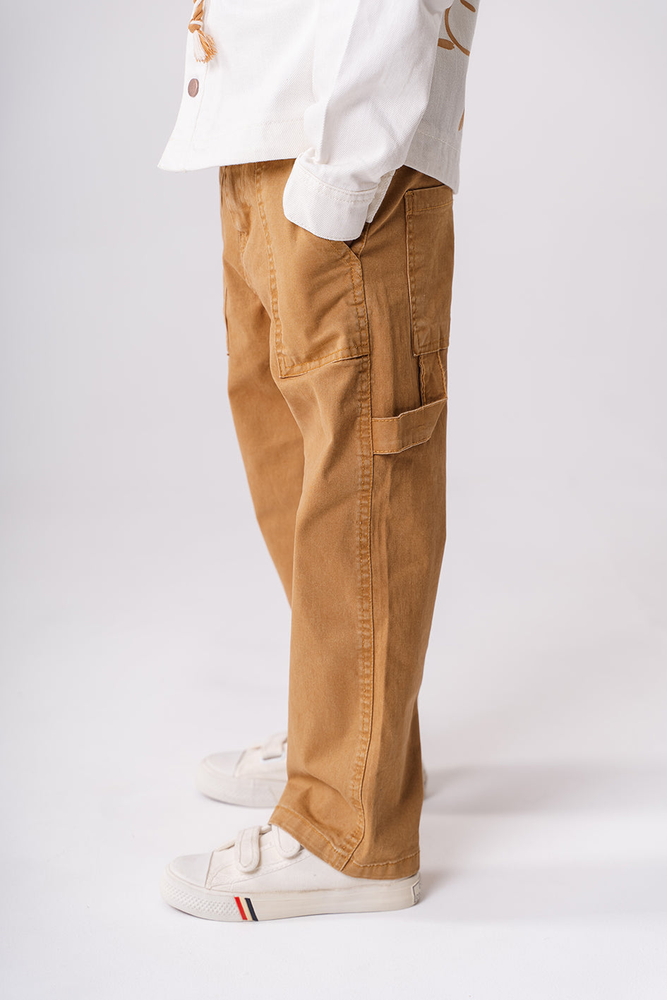 Boys Camel Straight Fit Trousers