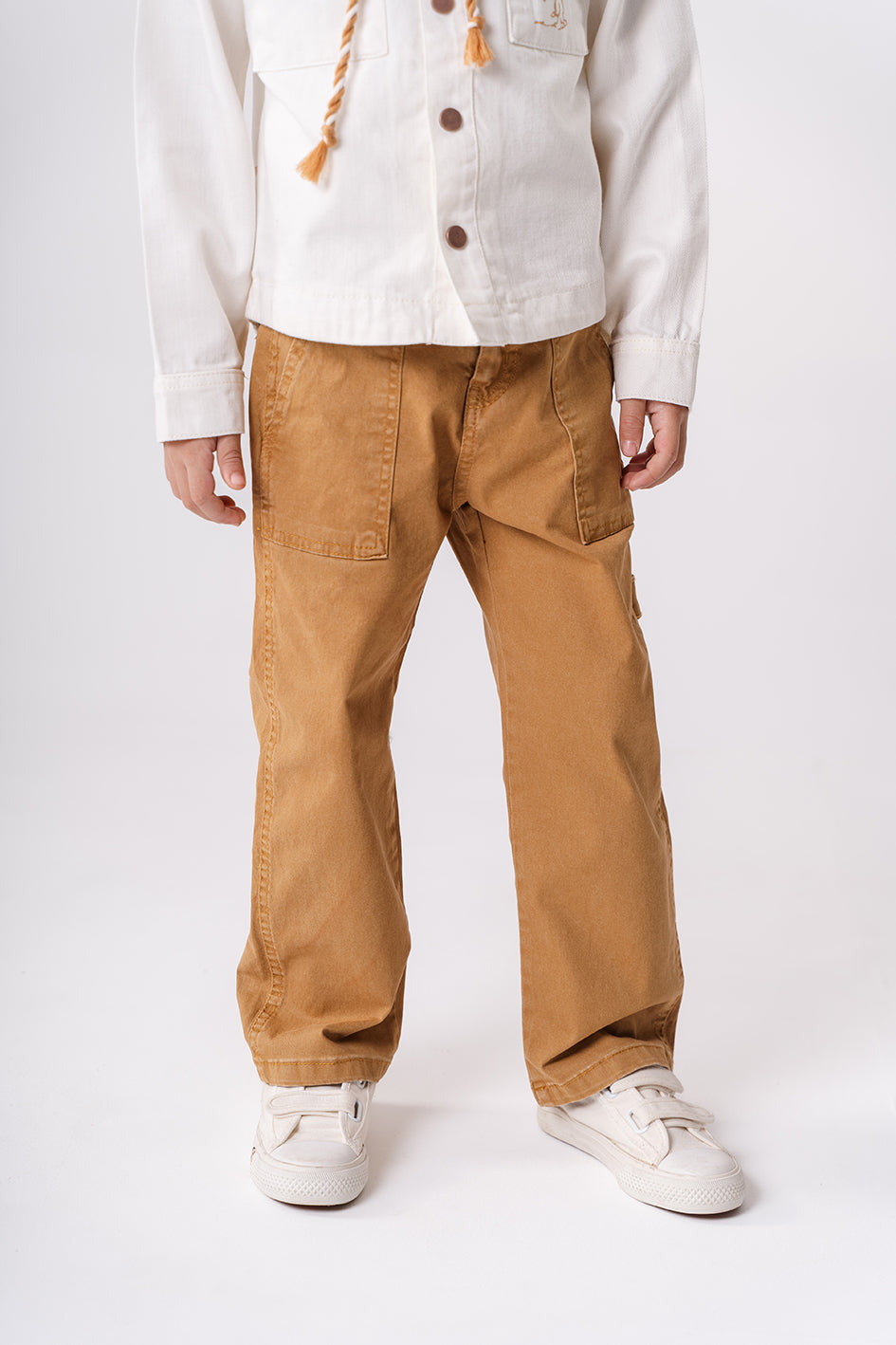 Boys Camel Straight Fit Trousers