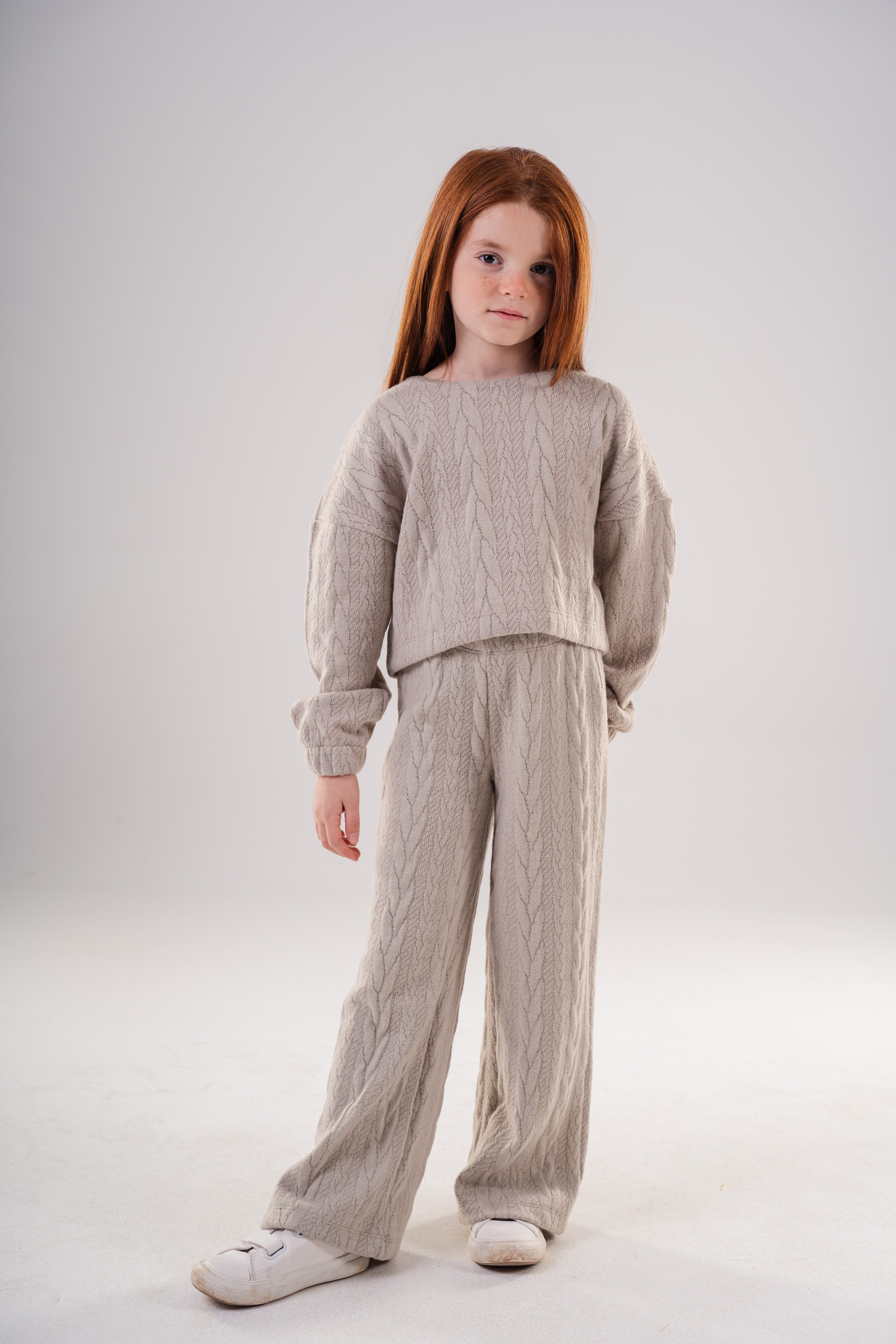 Girls Cozy Knitted Loungewear Set