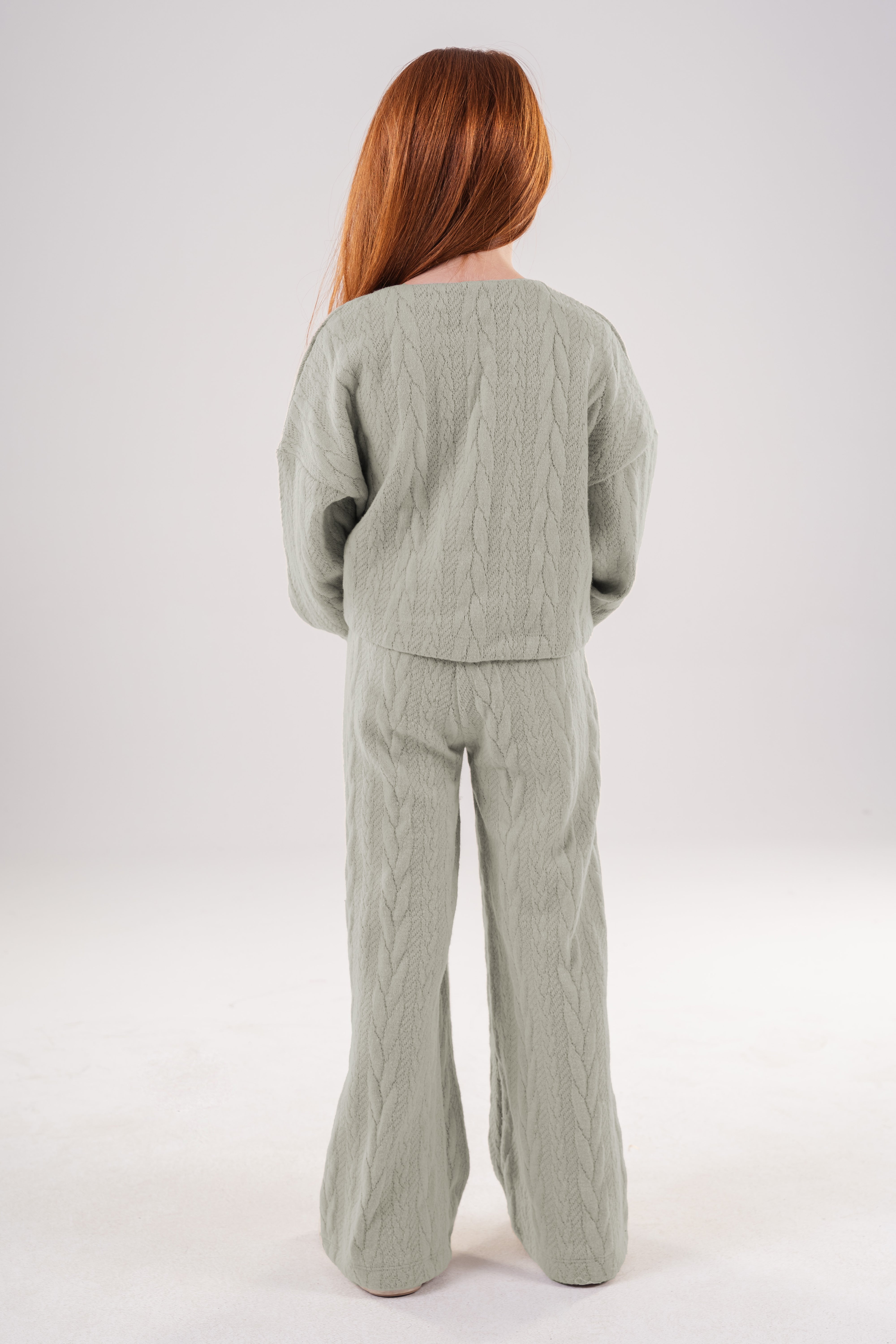 Girls Cozy Knitted Loungewear Set