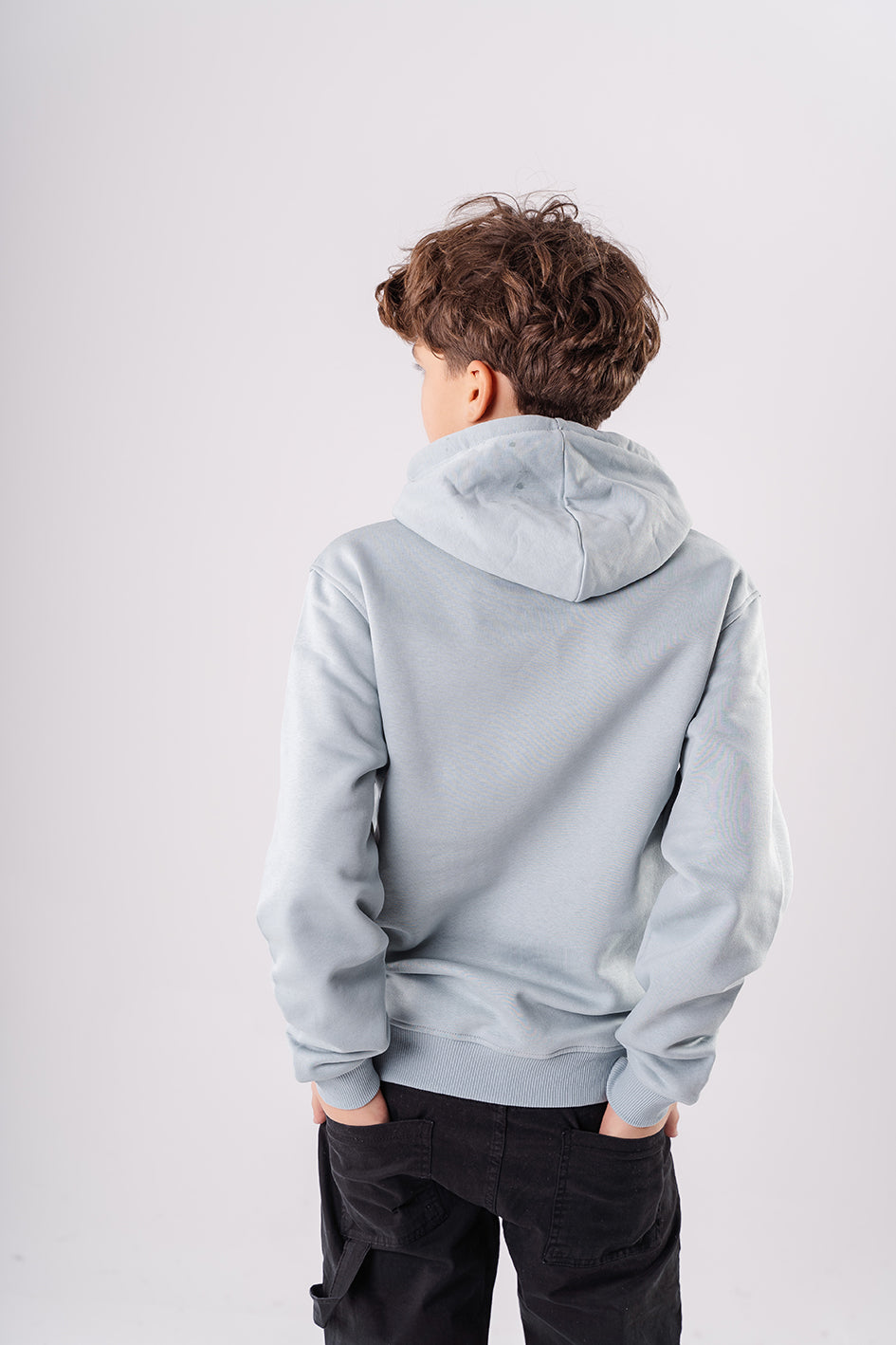 Boys Baby Blue Hoodie with Panda Face Embroidered