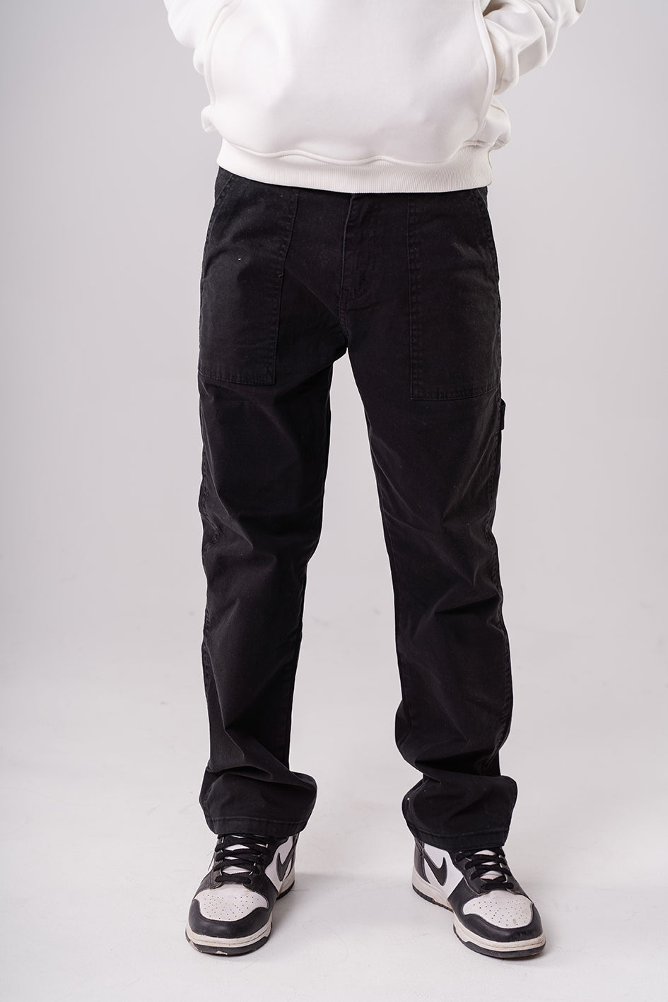 Boys Black Straight Fit Trousers