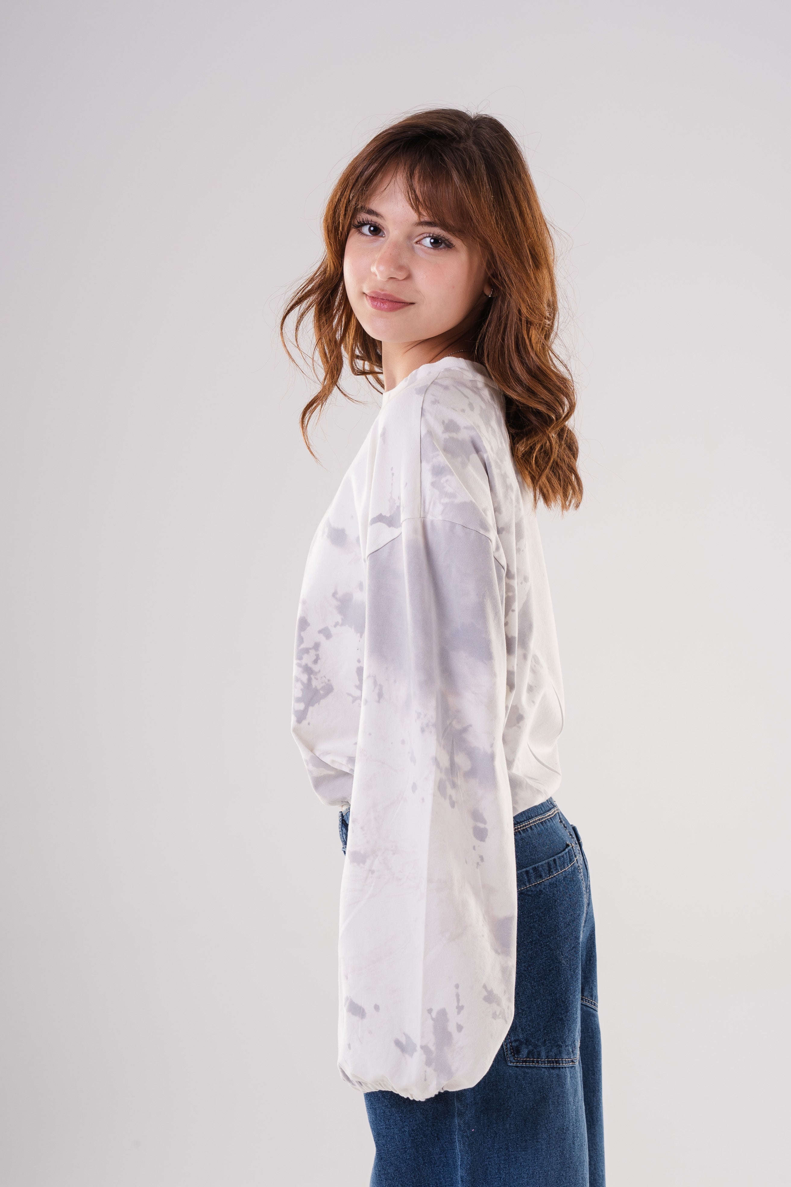 Girls Tie-Dye Cropped Sweatshirt